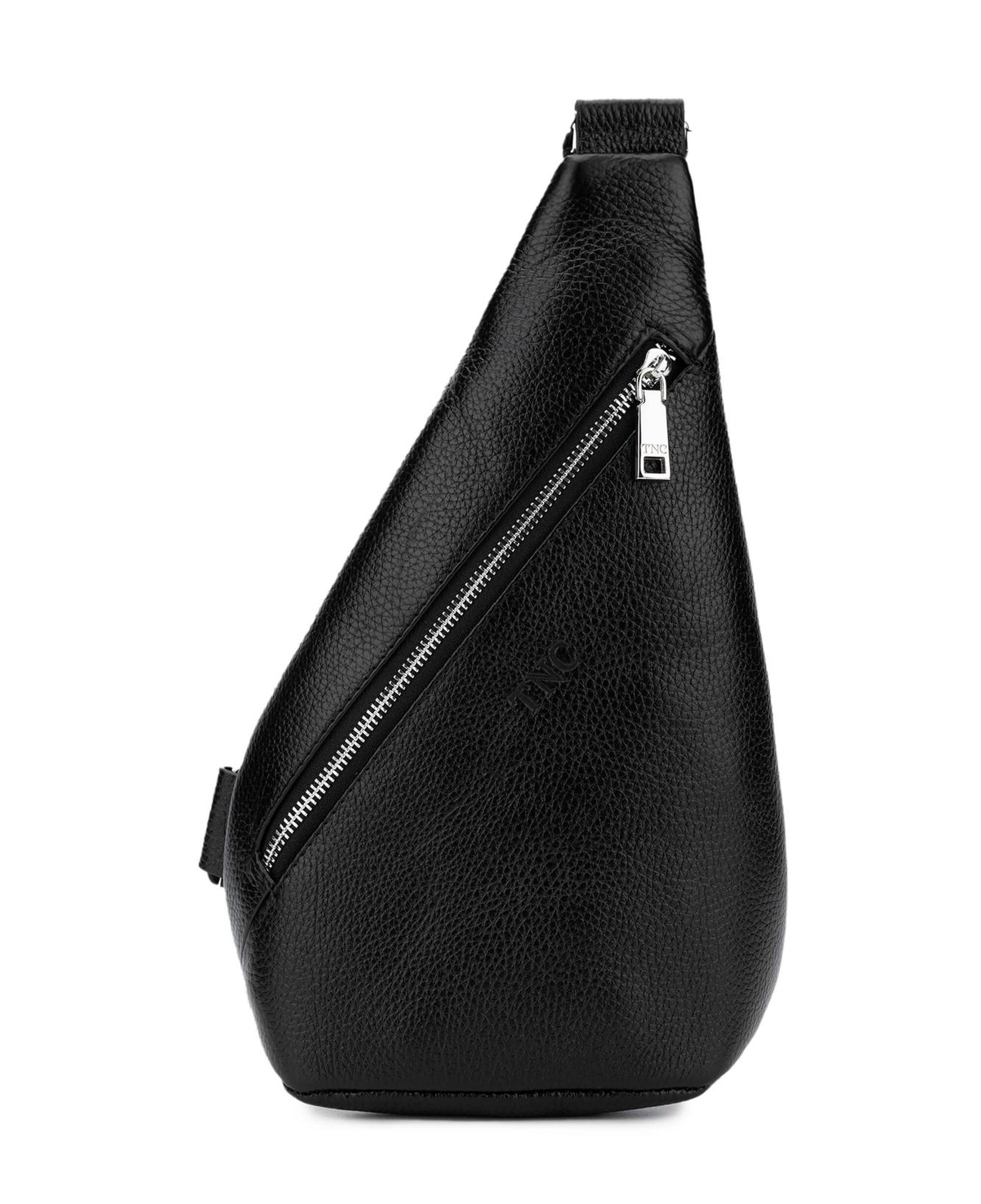 Tamer Tanca Erkek Hakiki Deri Siyah Body Bag Çanta