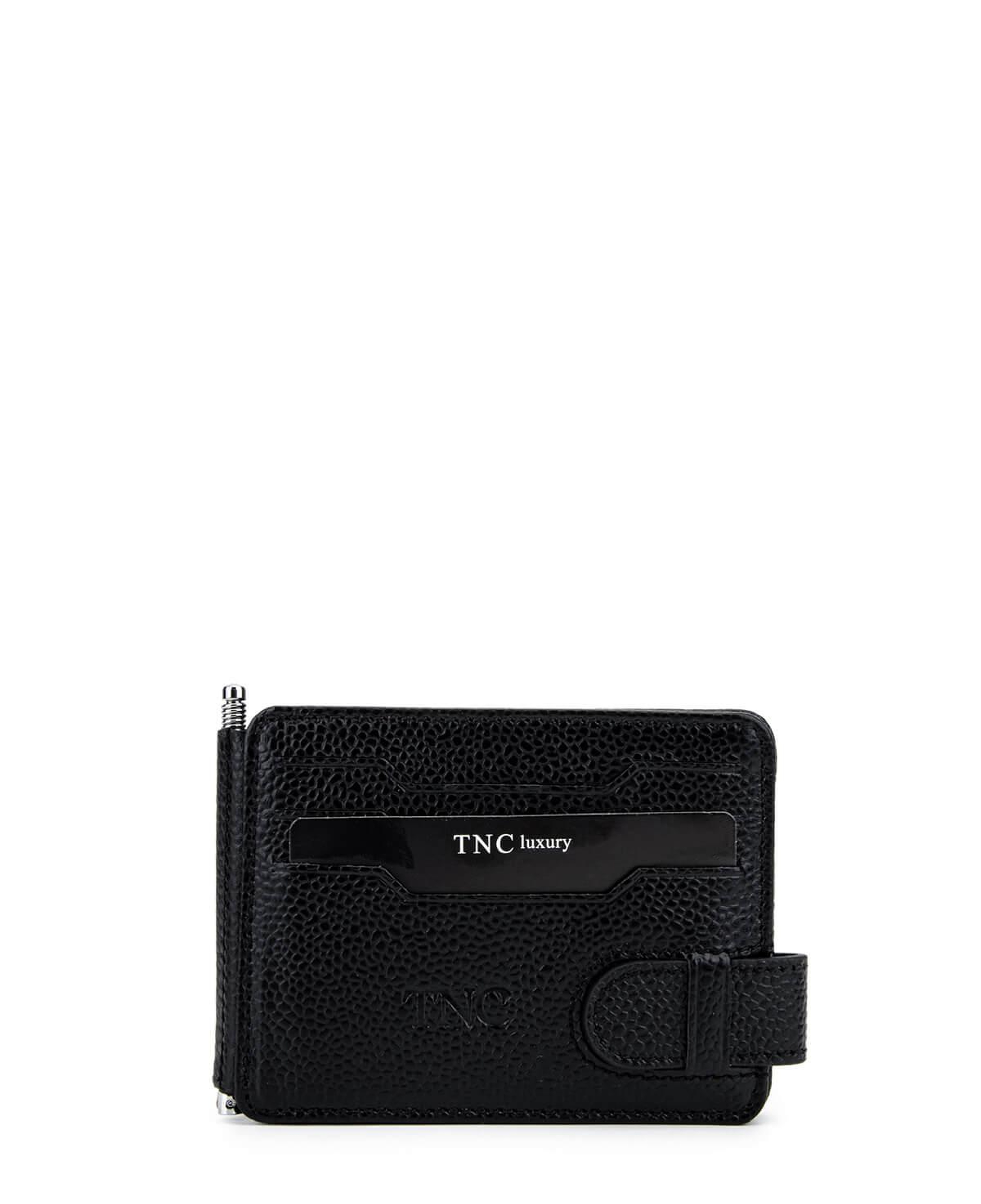 Tamer Tanca Erkek Hakiki Deri Siyah Havyar Kartlık