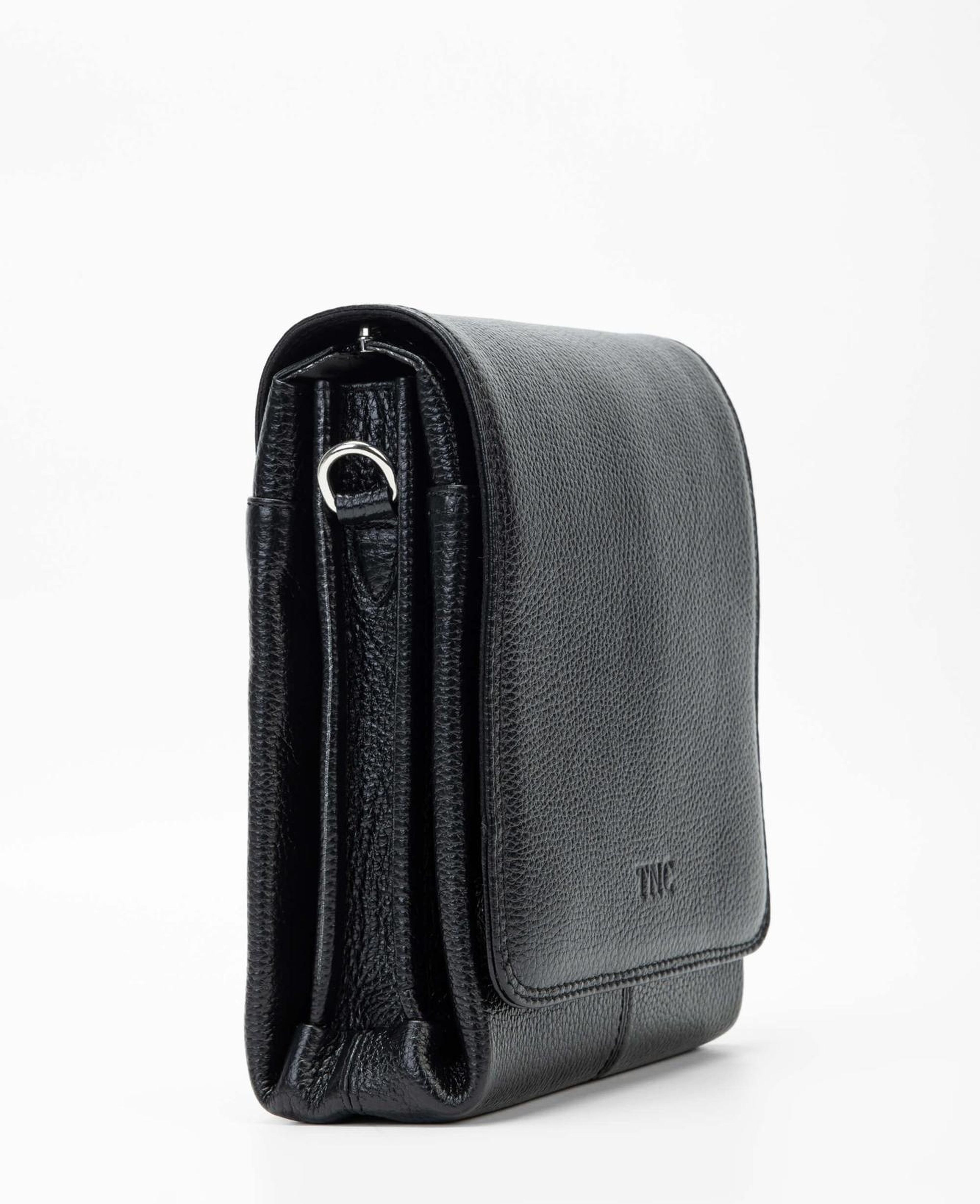 Tamer Tanca Erkek Hakiki Deri Siyah Postacı Çanta