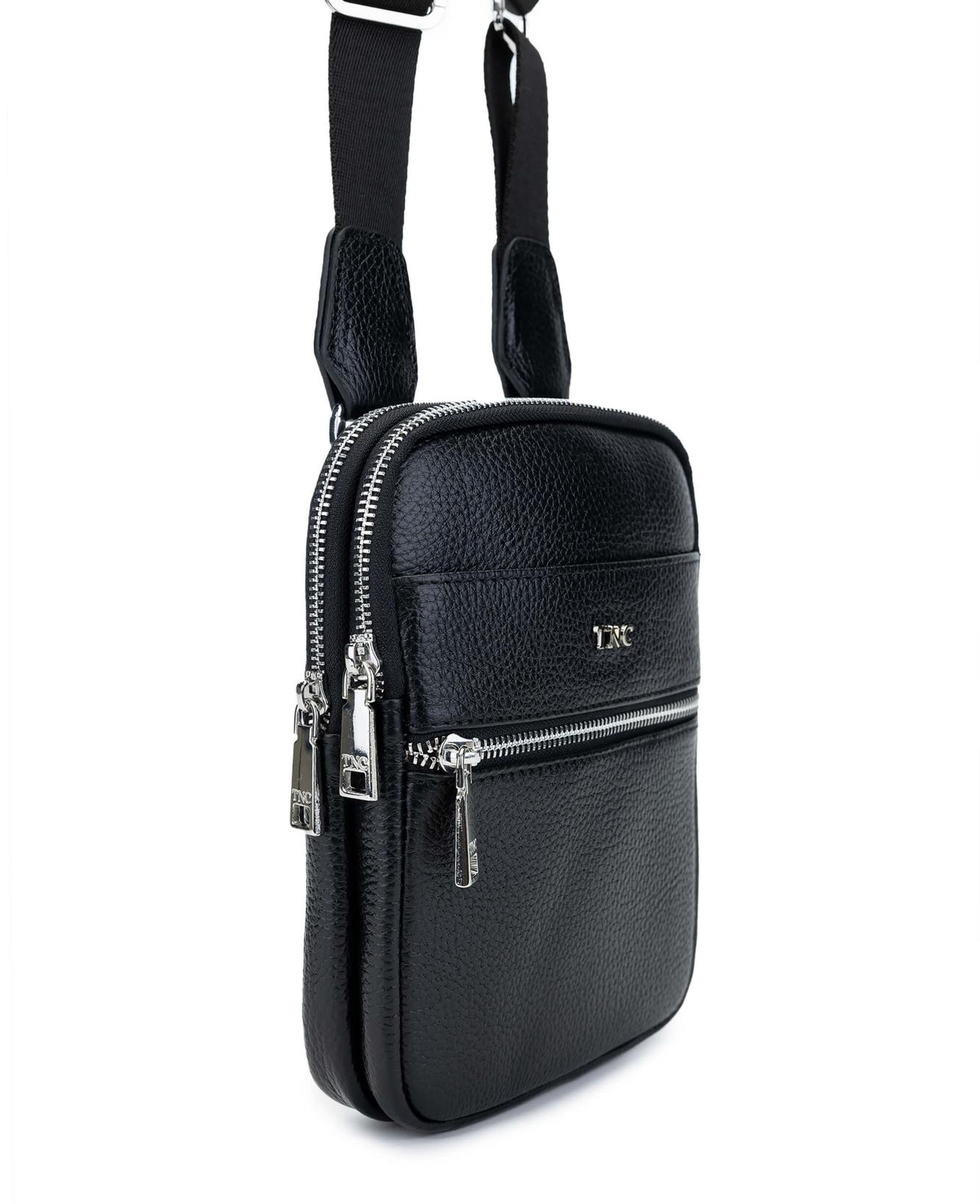 Tamer Tanca Erkek Hakiki Deri Siyah Postacı Çanta