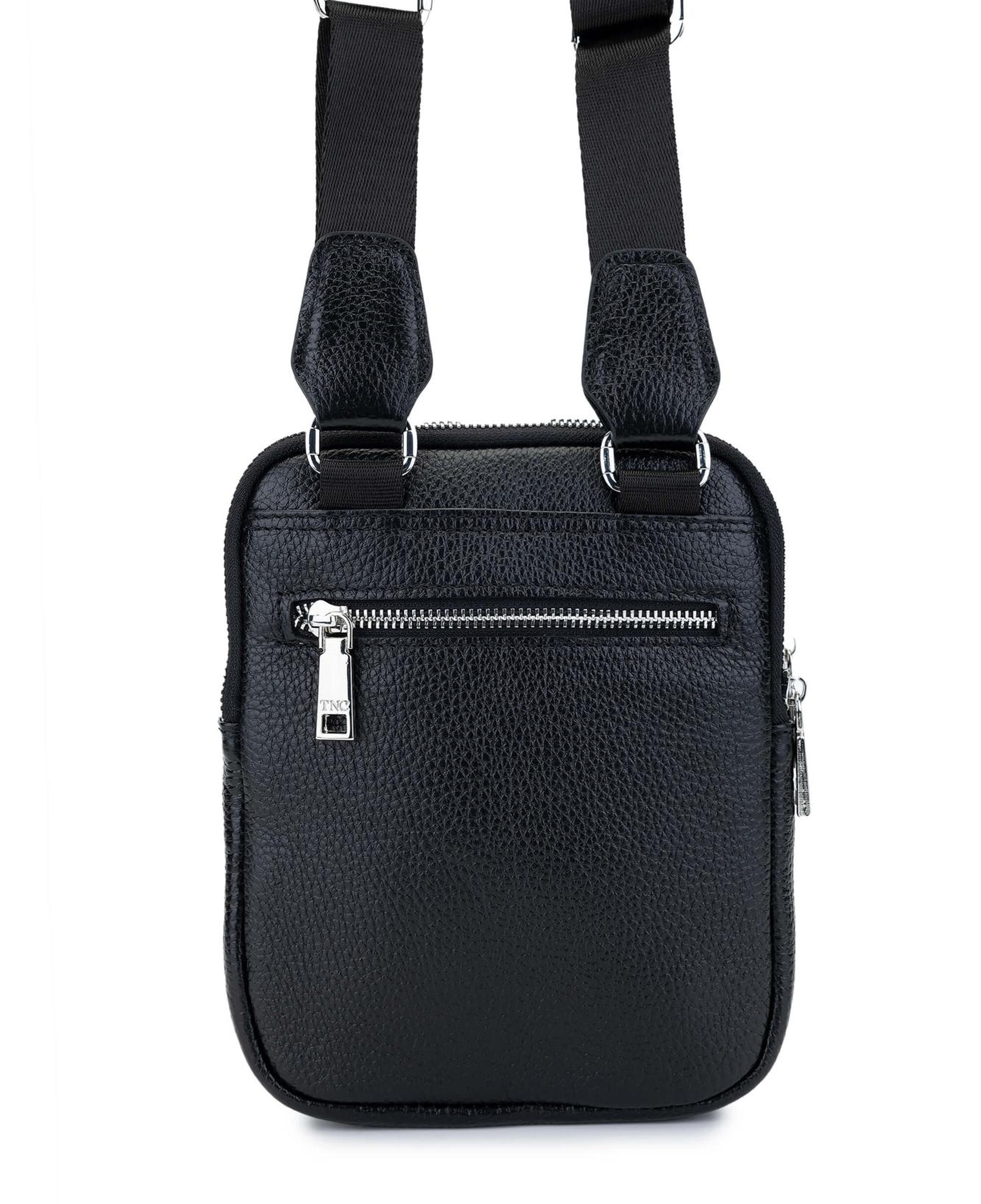 Tamer Tanca Erkek Hakiki Deri Siyah Postacı Çanta