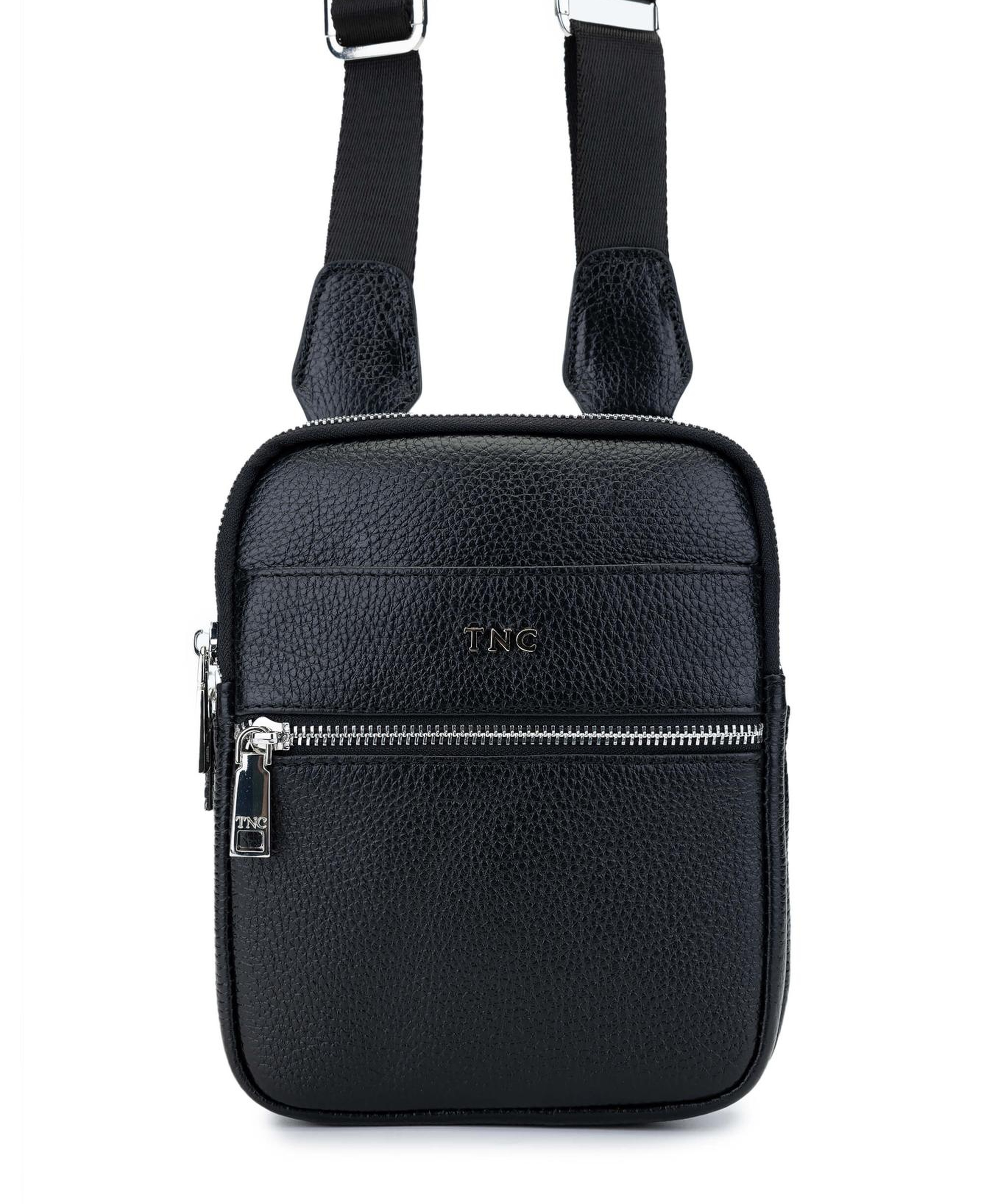 Tamer Tanca Erkek Hakiki Deri Siyah Postacı Çanta