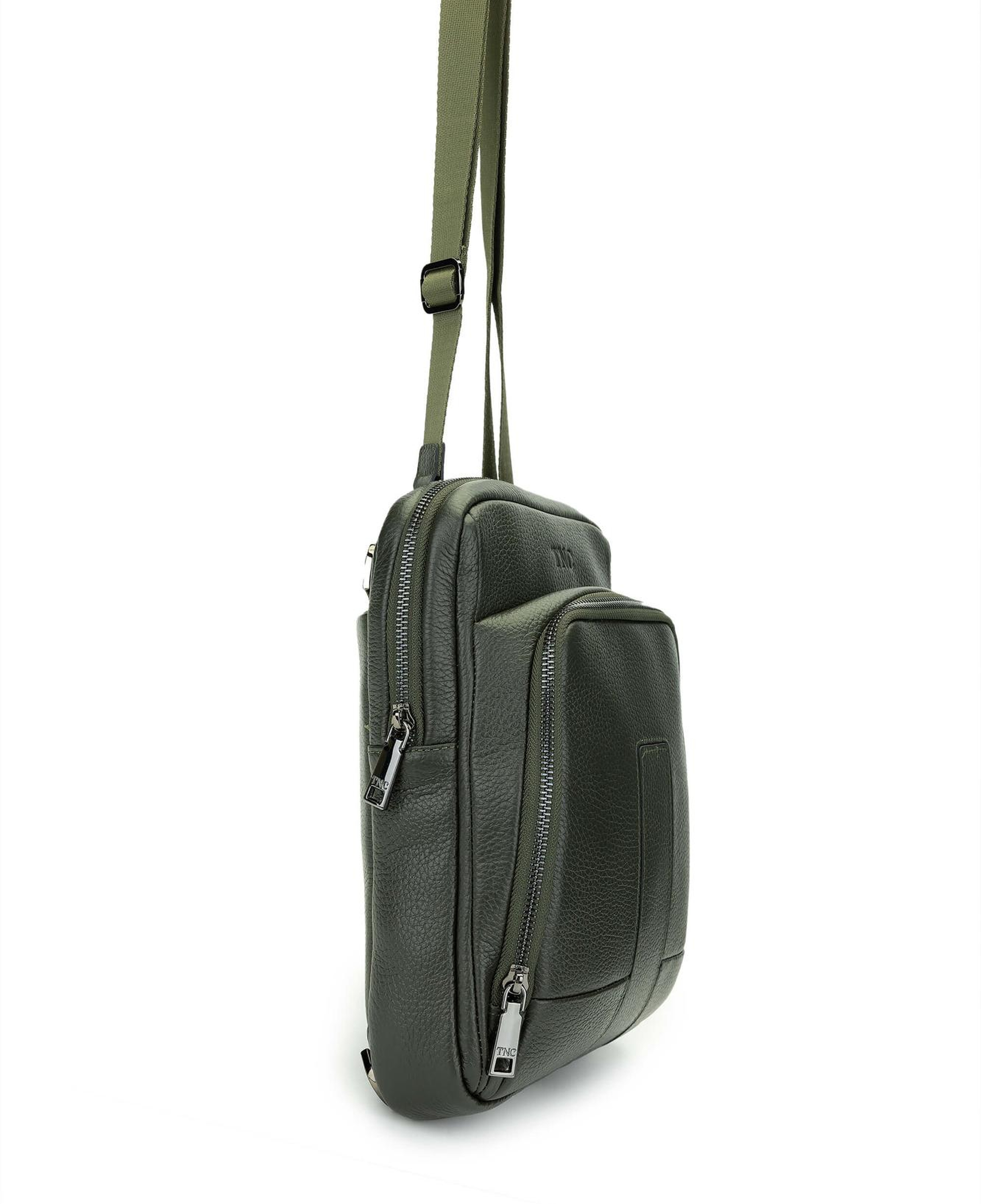 Tamer Tanca Erkek Hakiki Deri Yeşil Postacı Çanta