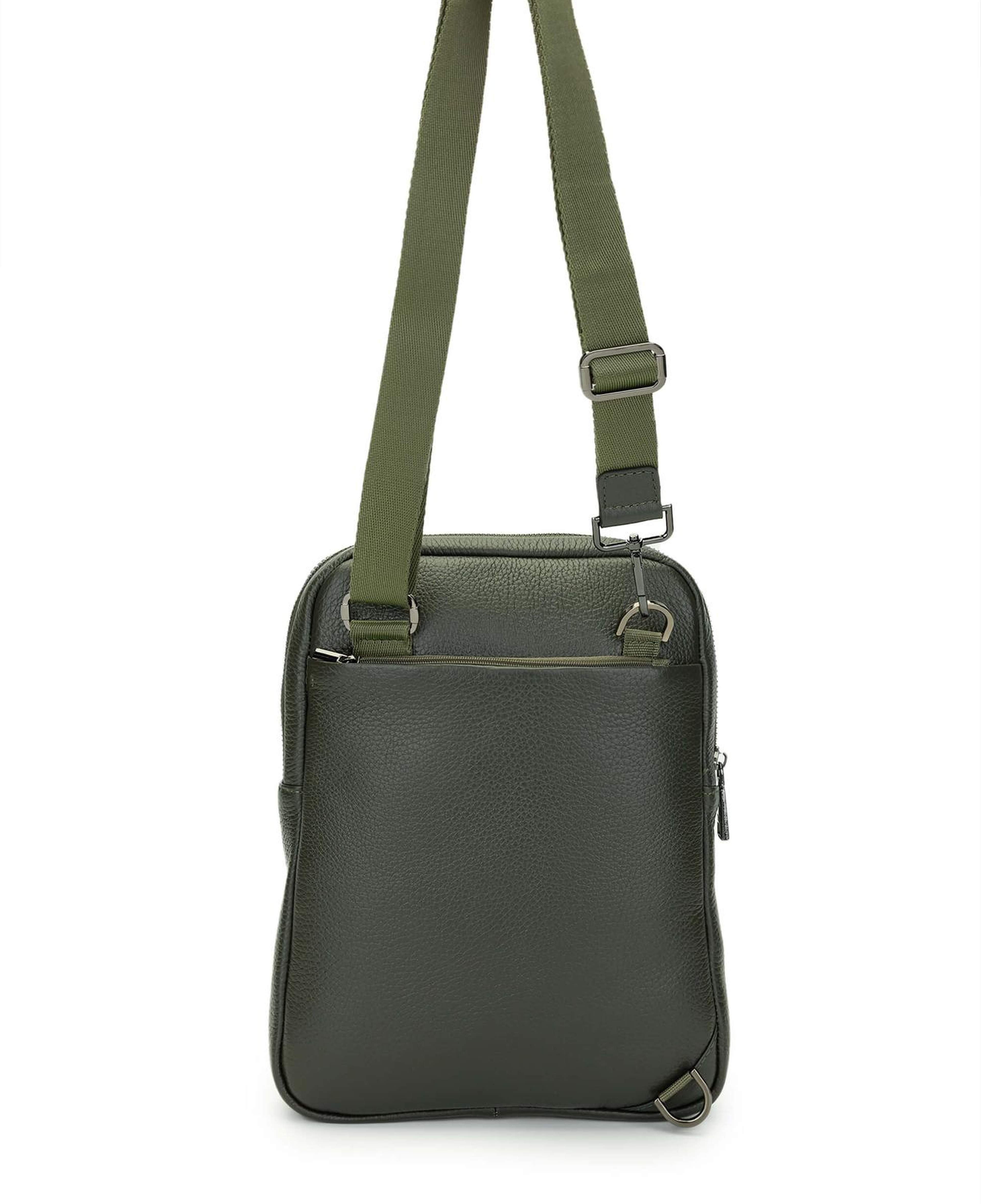 Tamer Tanca Erkek Hakiki Deri Yeşil Postacı Çanta