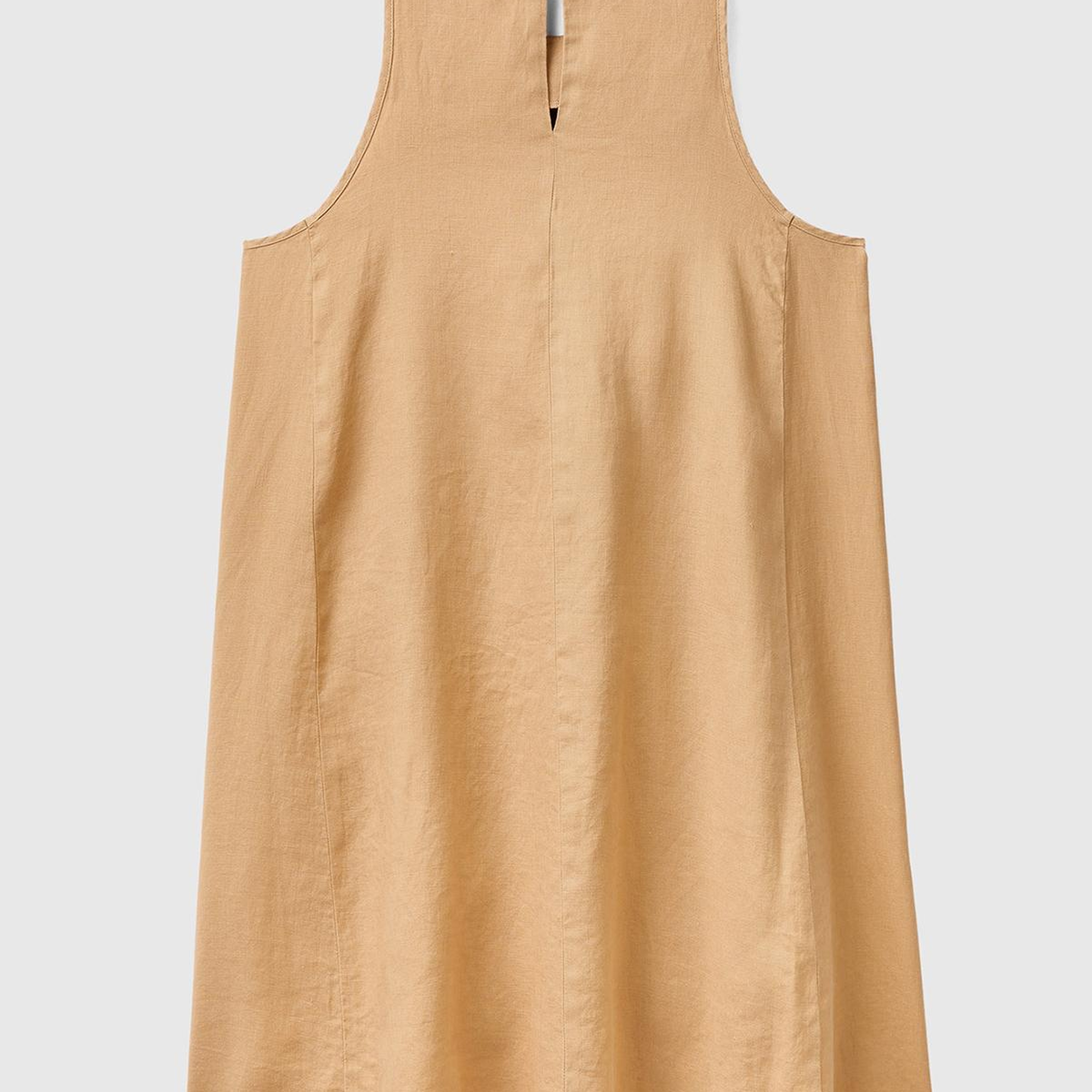 Kadın Taba %100 Keten Kolsuz Elbise