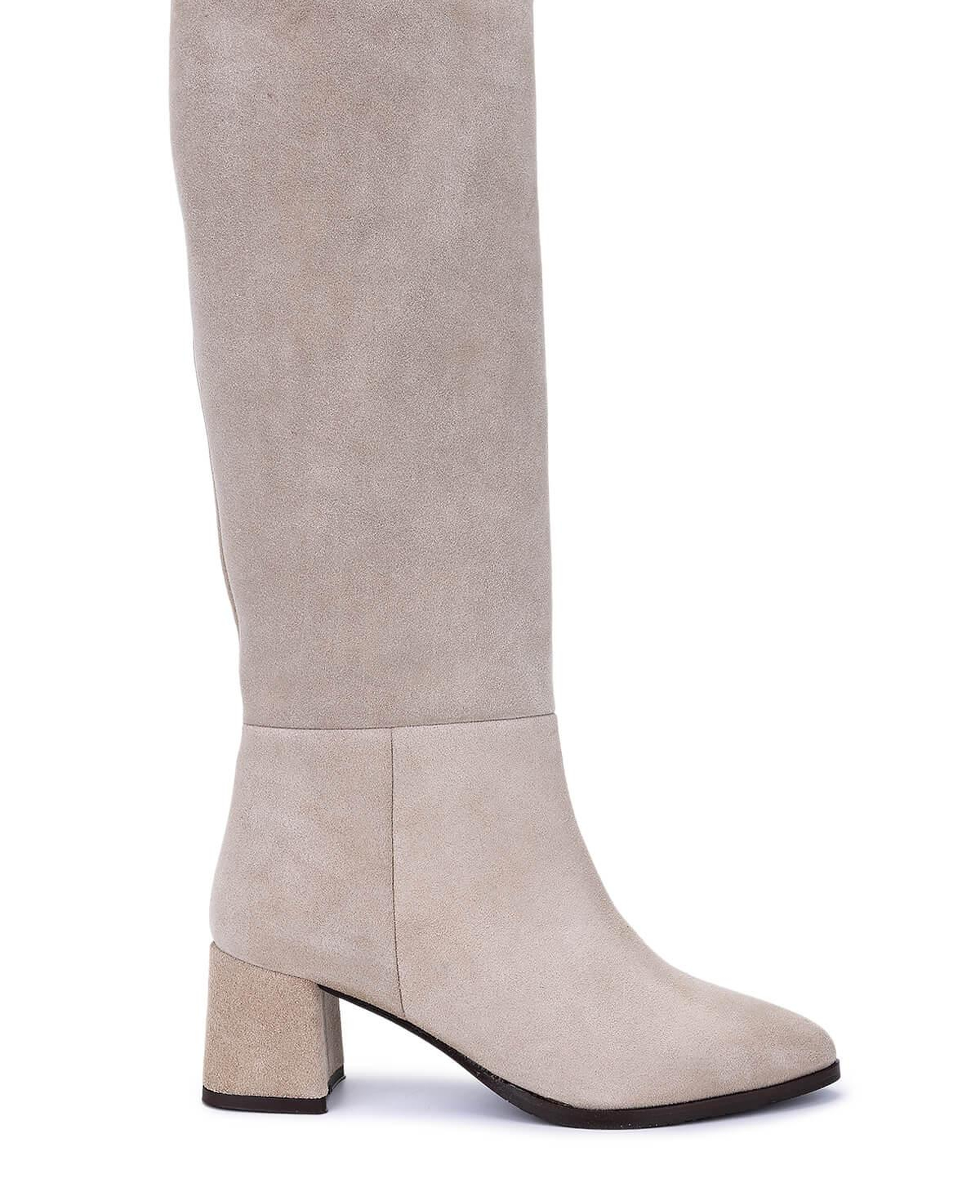 Tamer Tanca Kadın Hakiki Deri Bej Topuklu Çizme