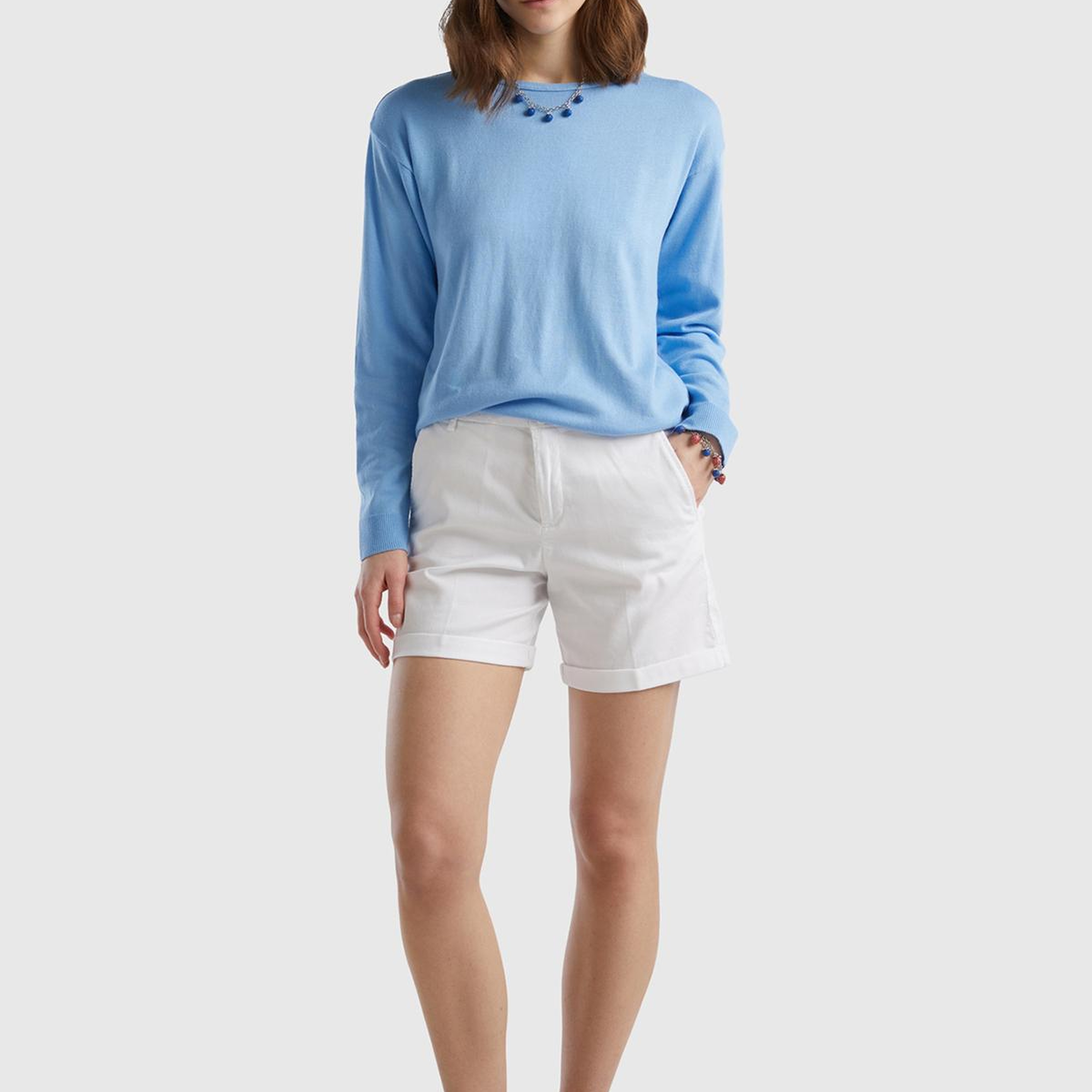 Kadın Beyaz Mevsimlik Bermuda