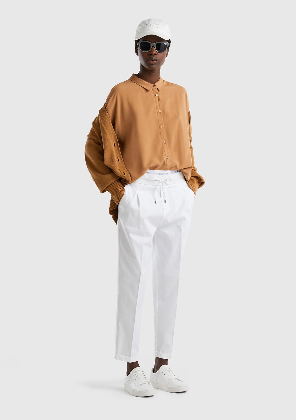 Kadın Beyaz Jogger Pantolon