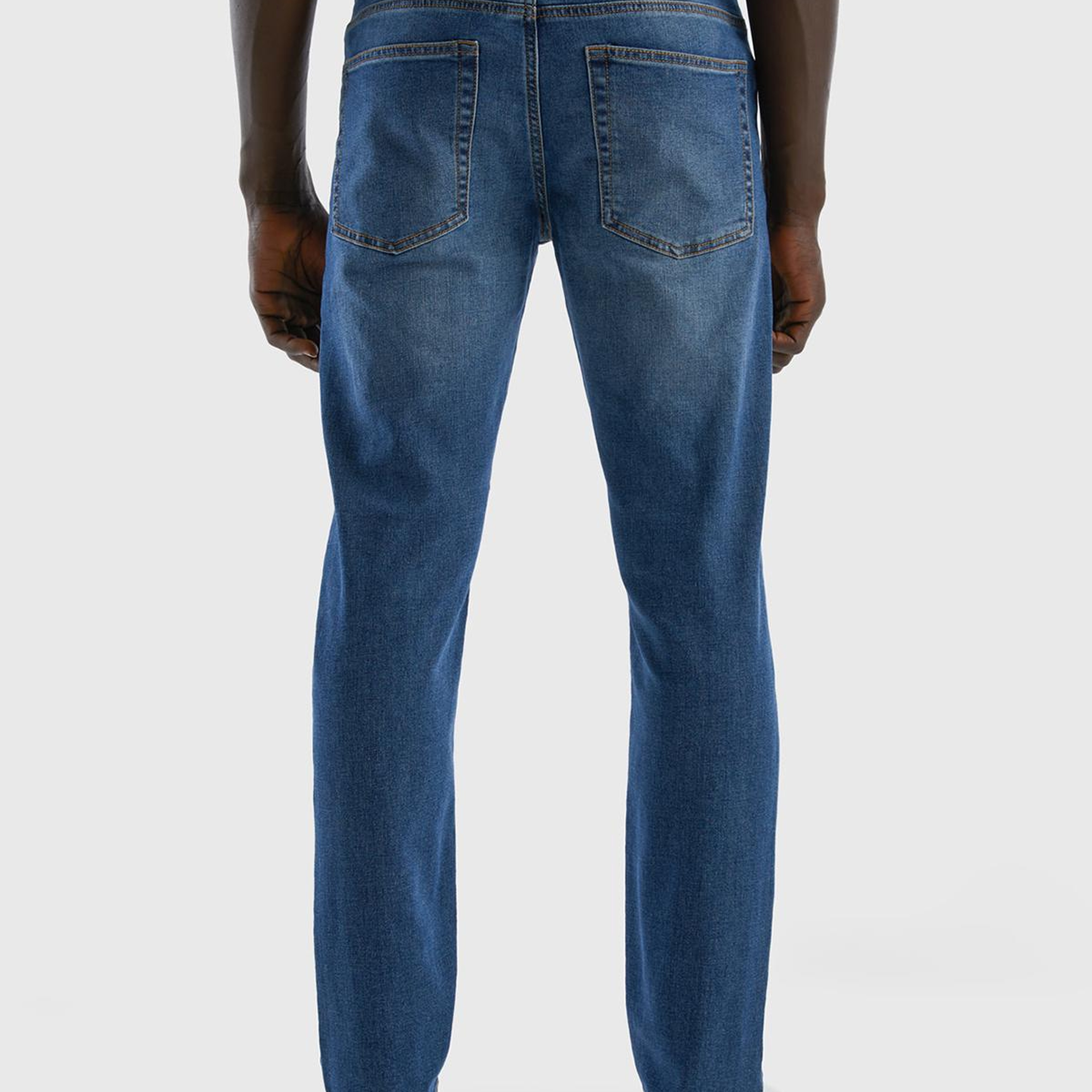 Erkek Koyu Mavi Slim Fit Jean Pantolon