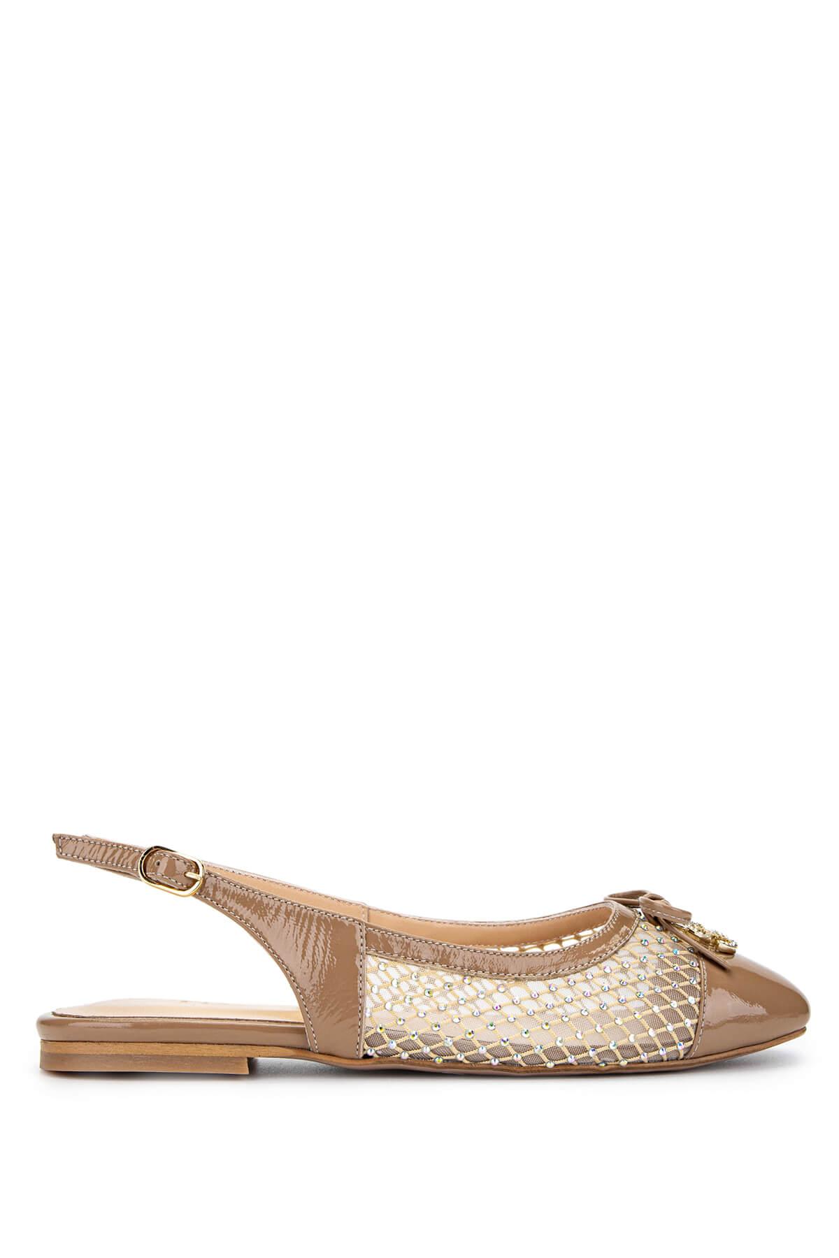 Tamer Tanca Kadın Deri & Tekstil Bej Babet Ayakkabı