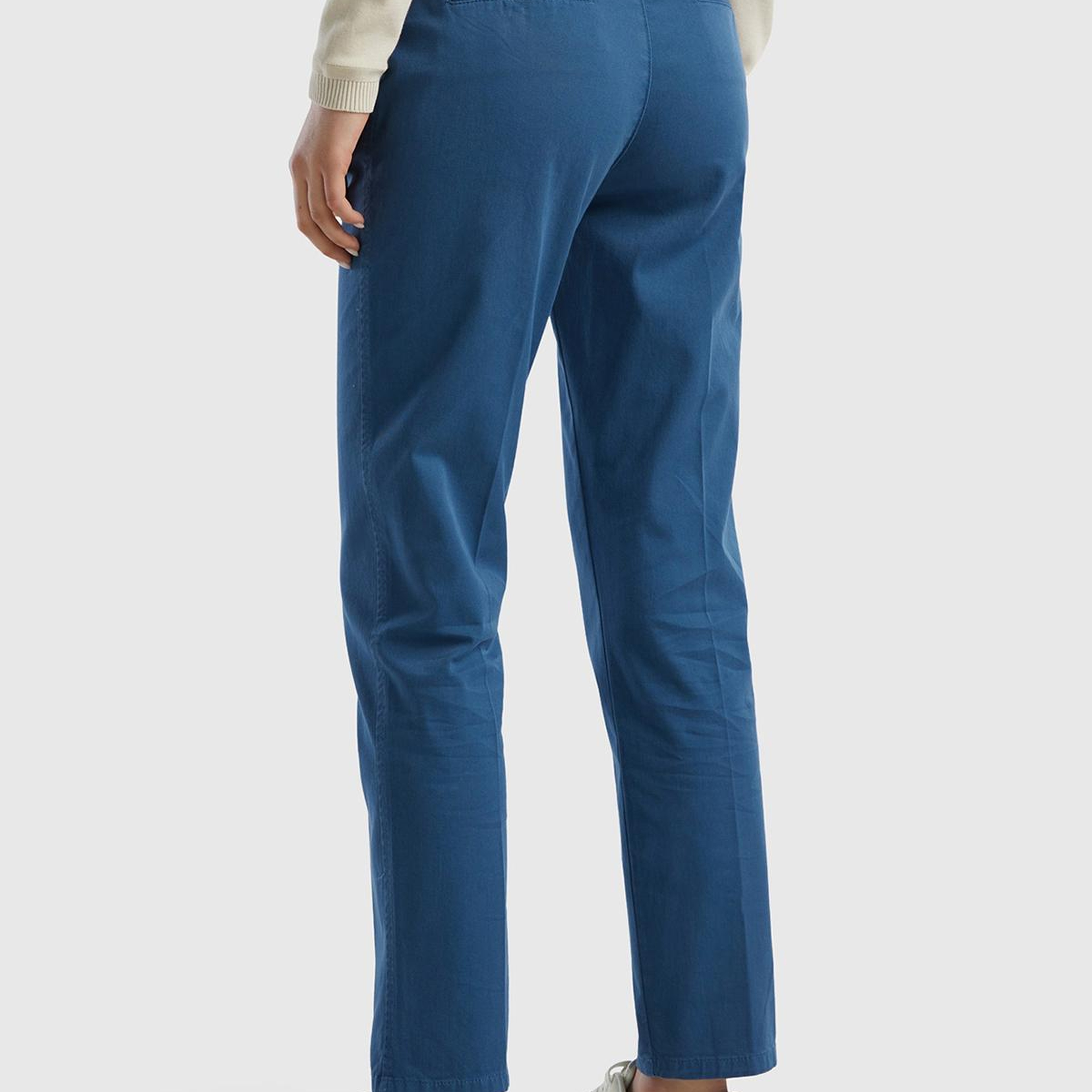 Kadın Gece Mavisi Elastanlı Basic Chino Pantolon