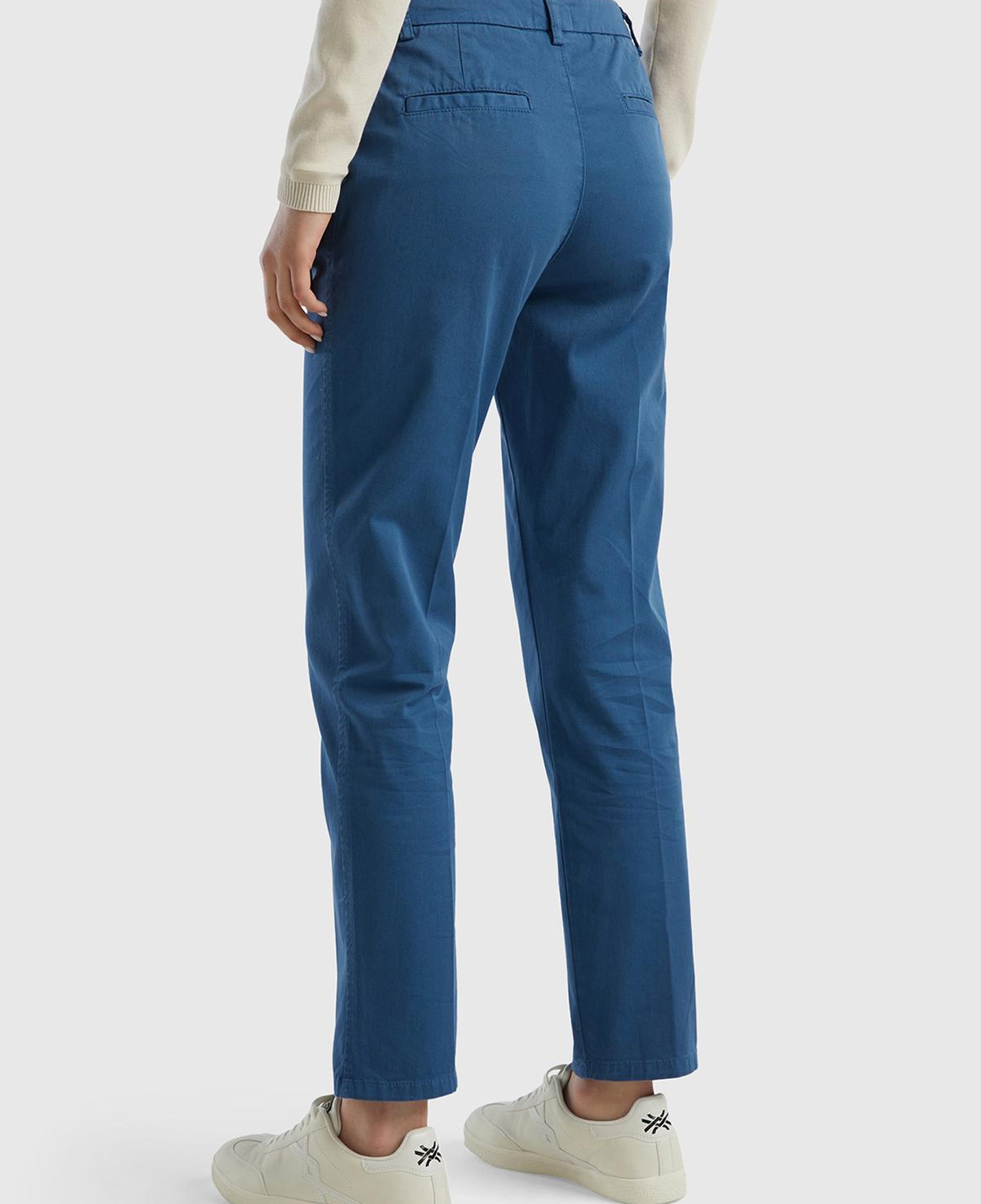 Kadın Gece Mavisi Elastanlı Basic Chino Pantolon