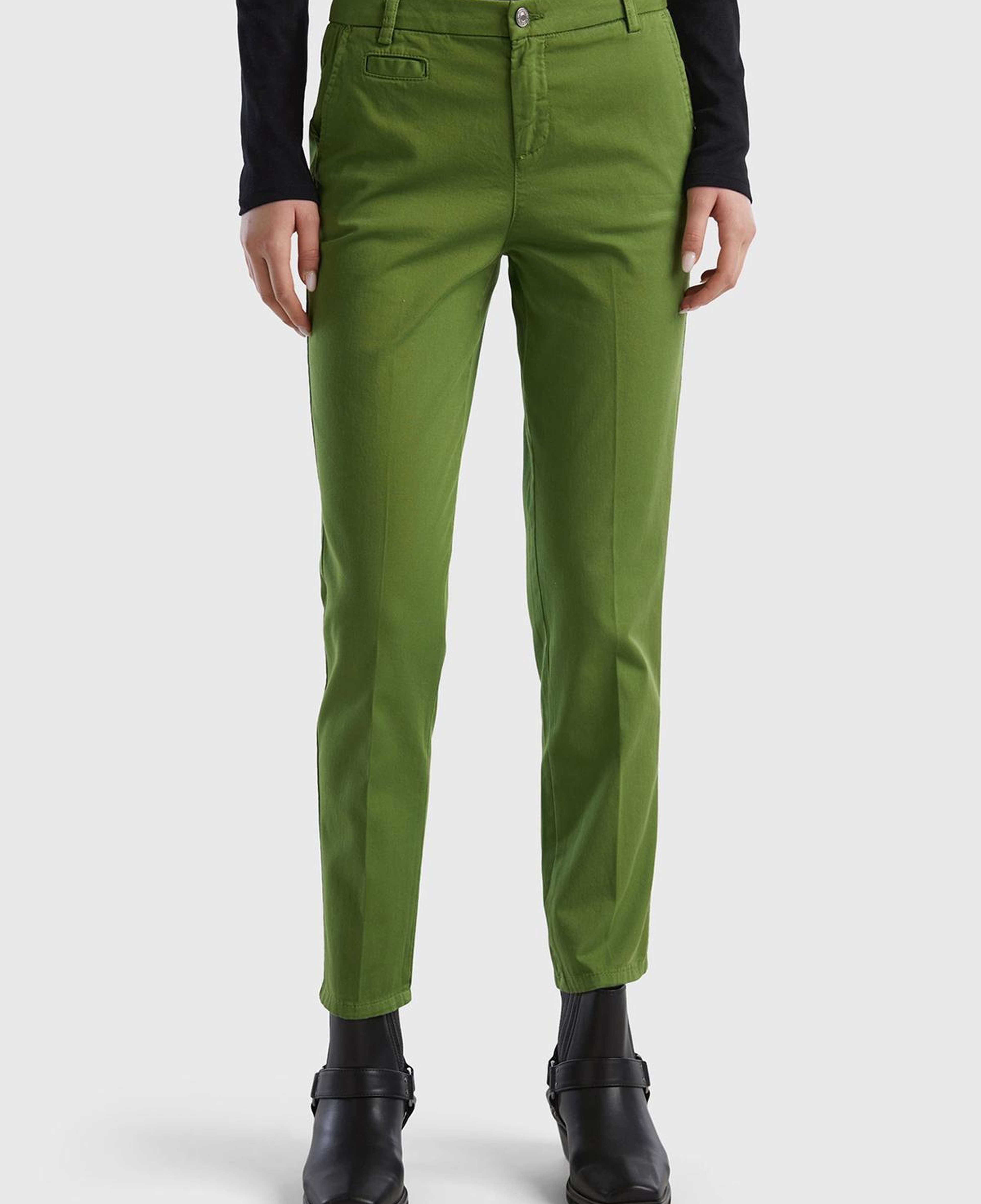 Kadın Soluk Yeşil Elastanlı Basic Chino Pantolon