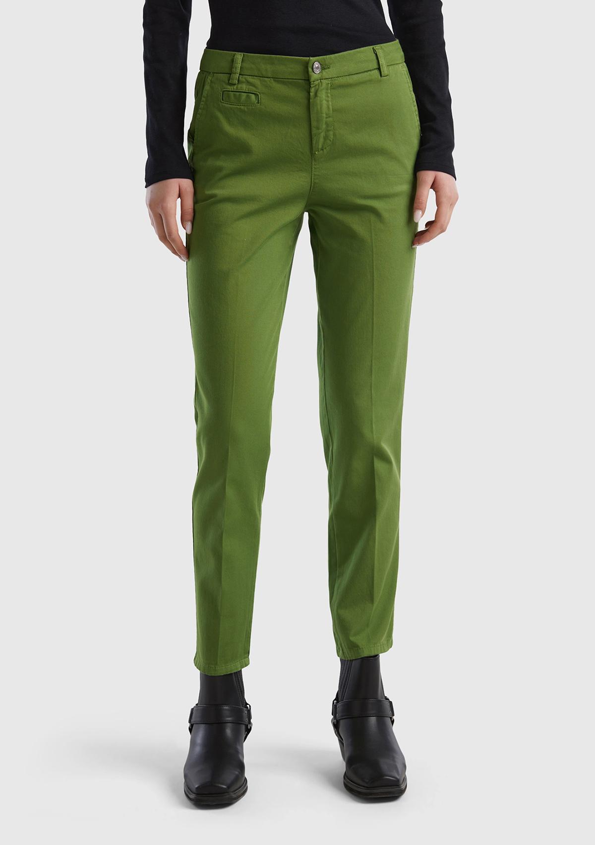 Kadın Soluk Yeşil Elastanlı Basic Chino Pantolon