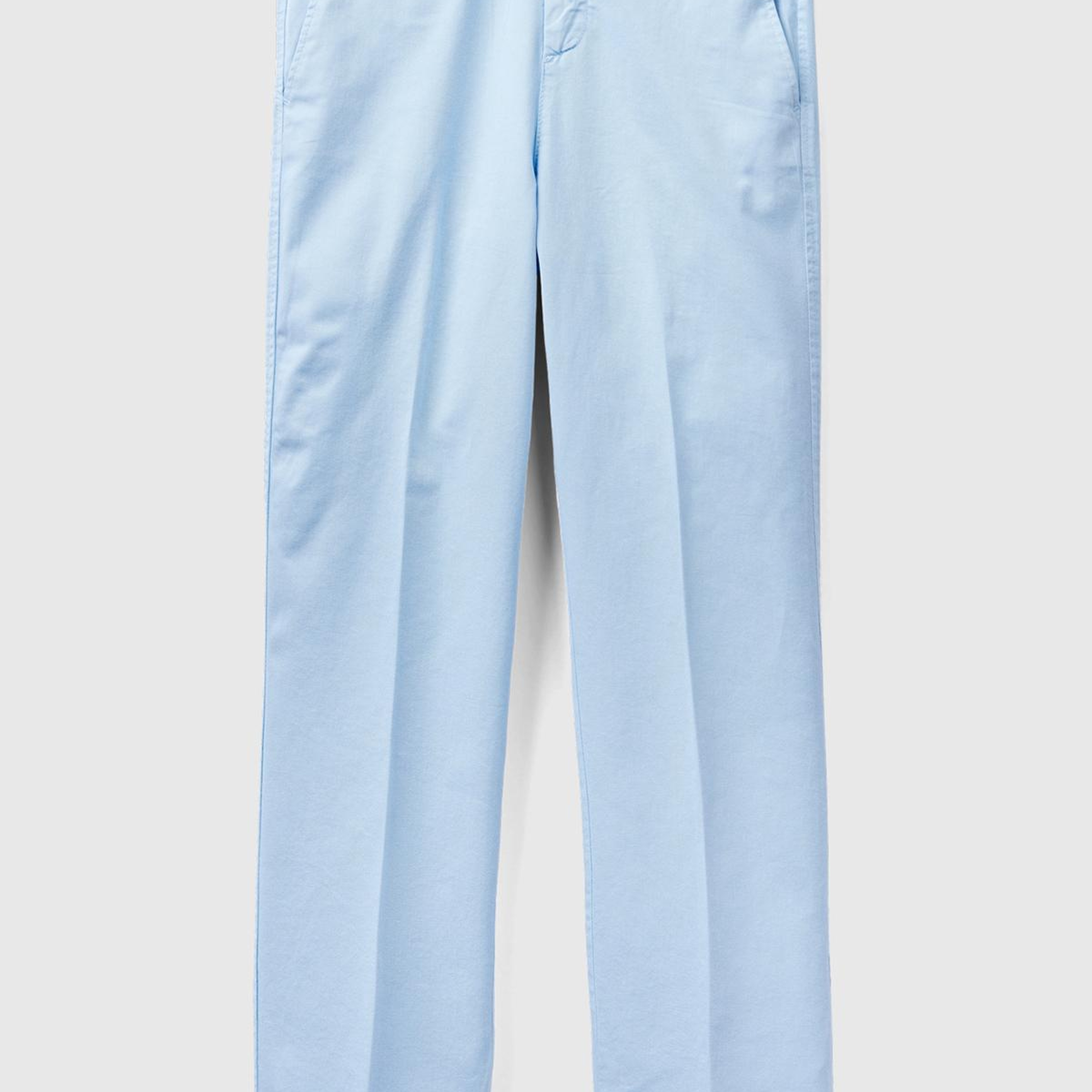 Kadın Açık Mavi Elastanlı Basic Chino Pantolon