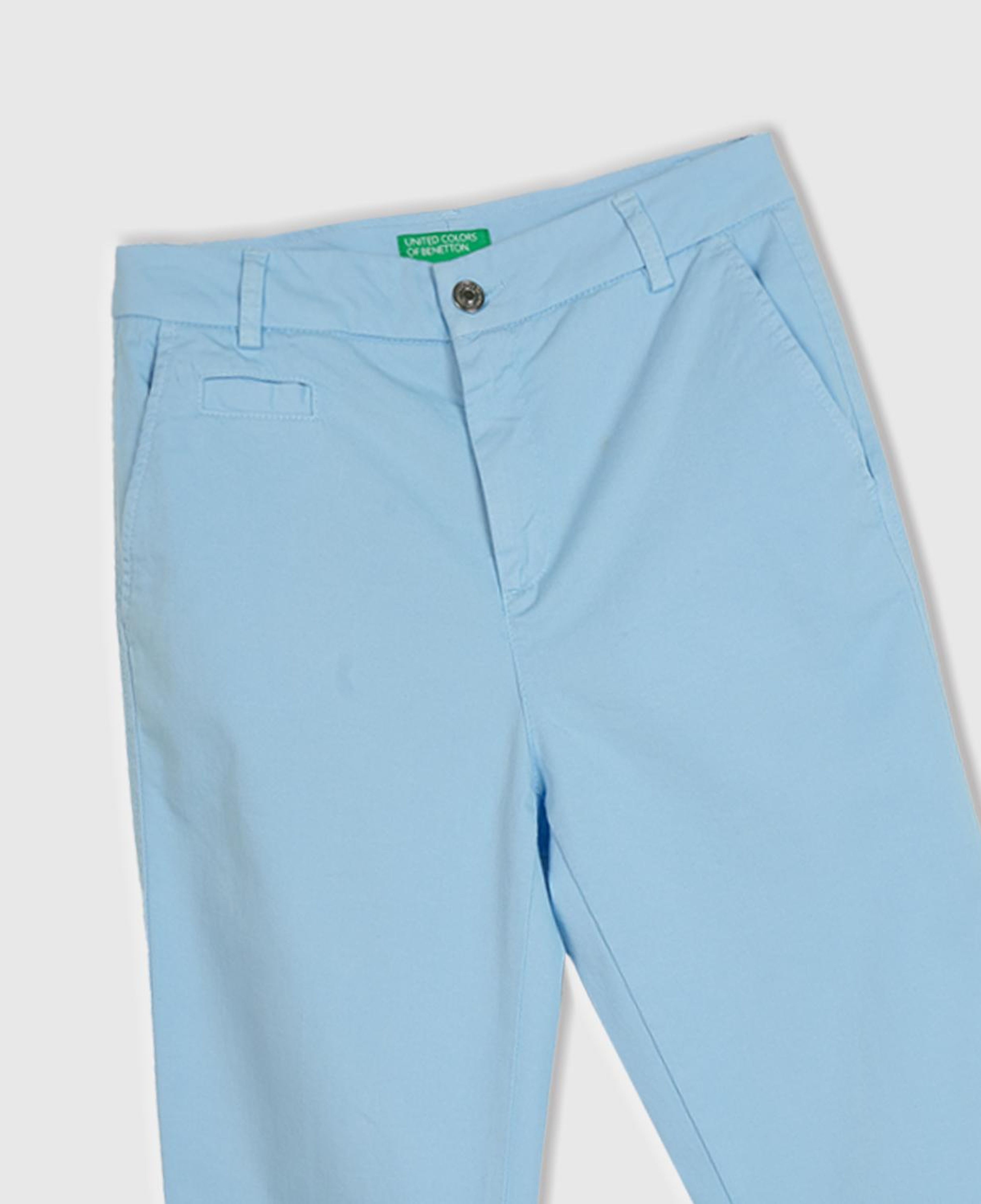 Kadın Açık Mavi Elastanlı Basic Chino Pantolon