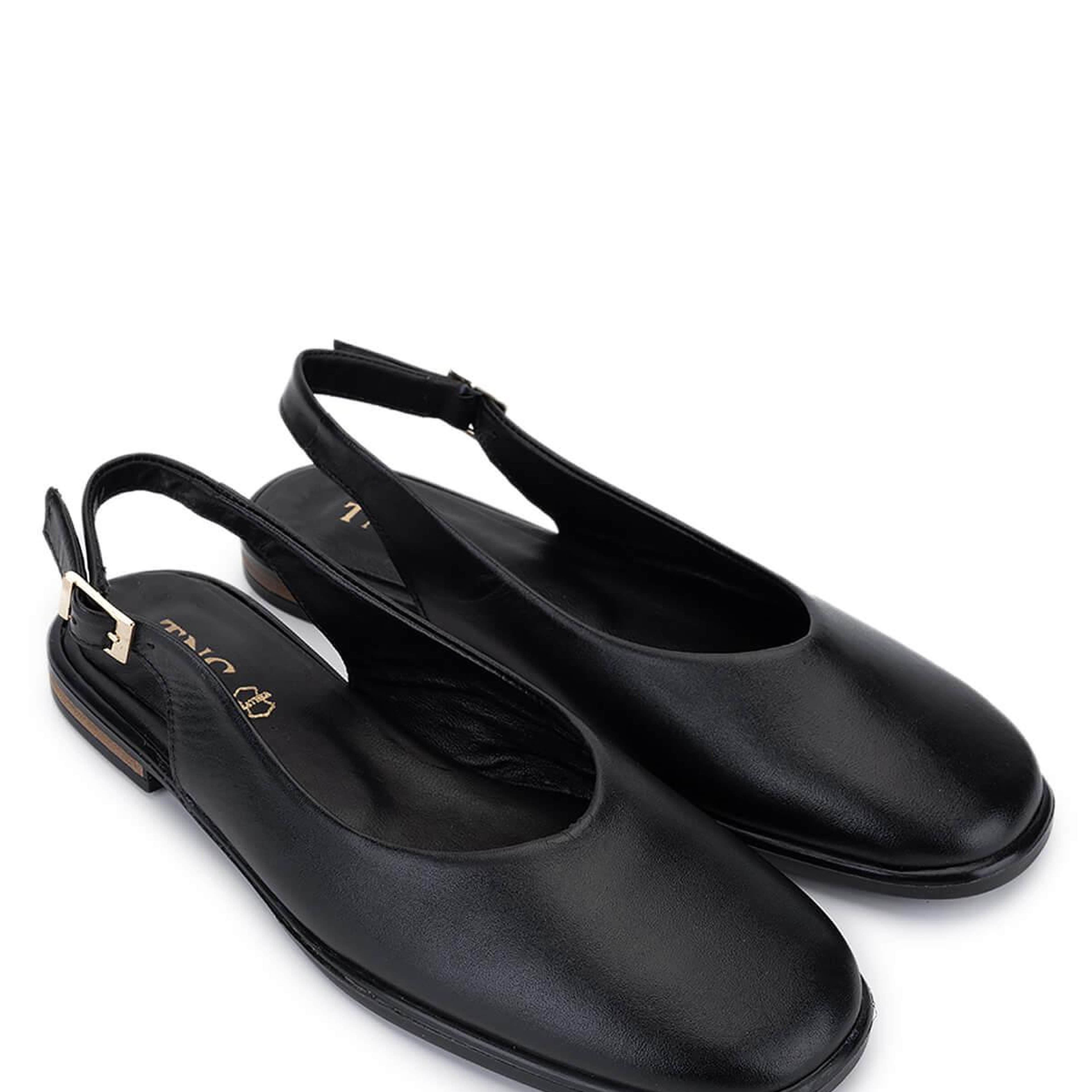 Tamer Tanca Kadın Hakiki Deri Siyah Babet Ayakkabı