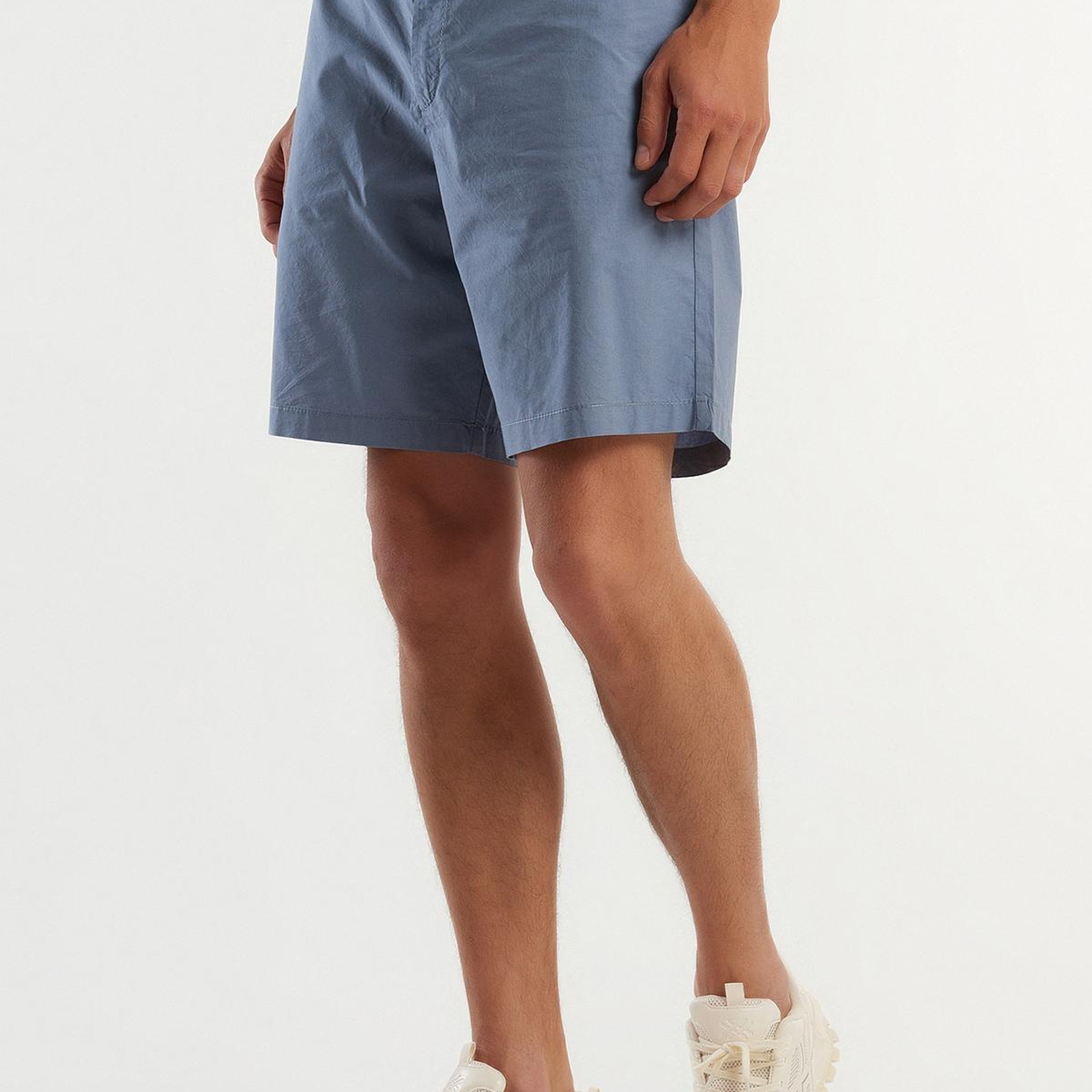 Erkek Gri %100 Pamuk 4 Cepli Beli Büzgülü İpli Kısa Şort