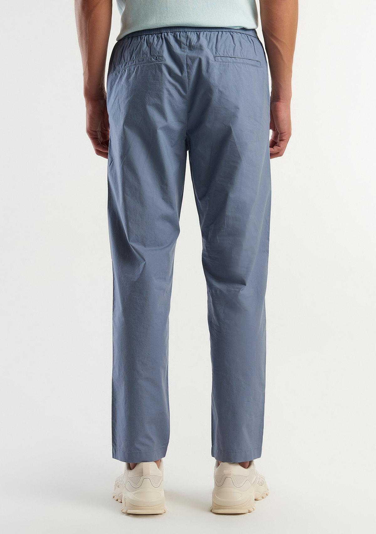 Erkek Gri %100 Pamuk 4 Cepli Beli Büzgülü İpli Pantolon