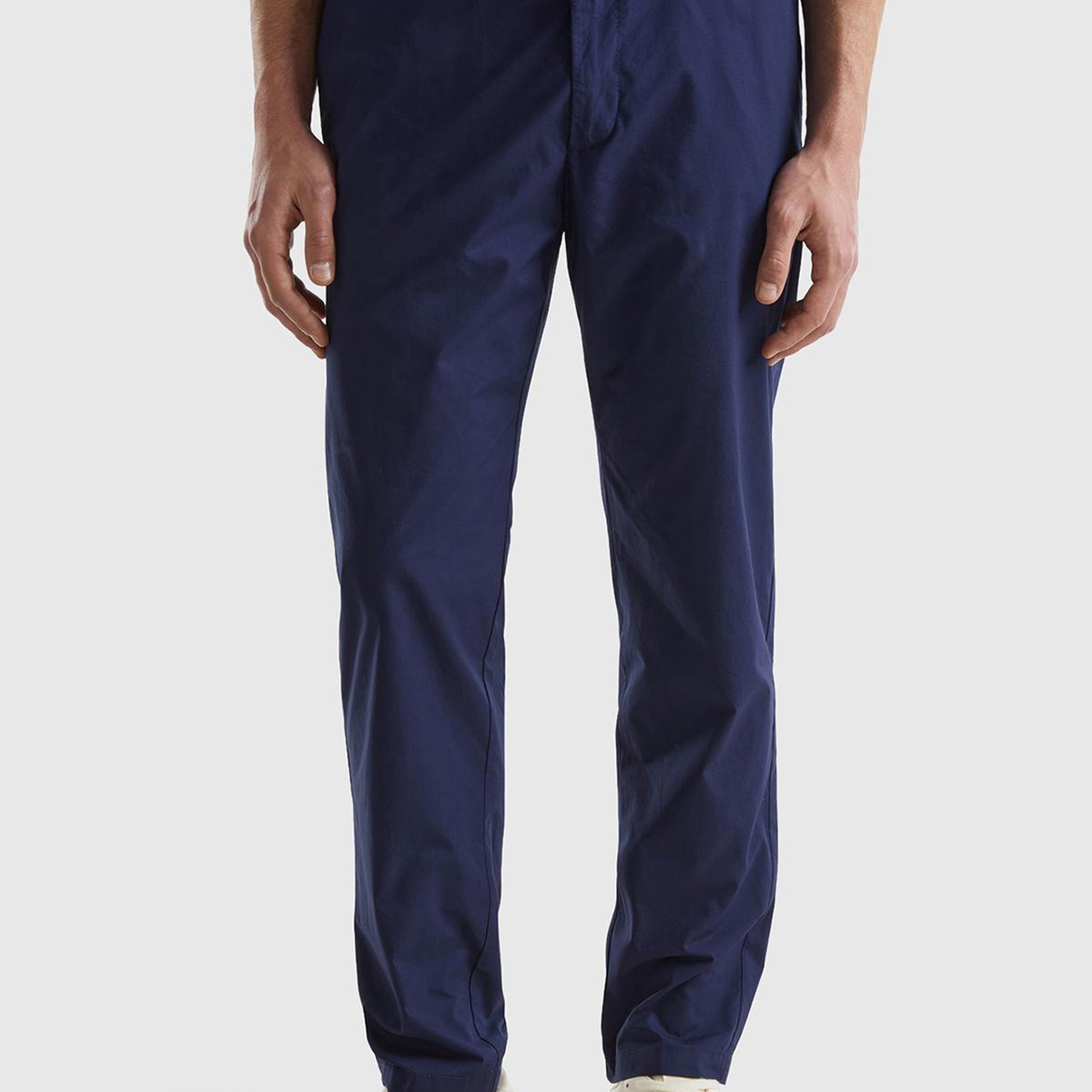 Erkek Koyu Lacivert %100 Pamuk 4 Cepli Beli Büzgülü İpli Pantolon