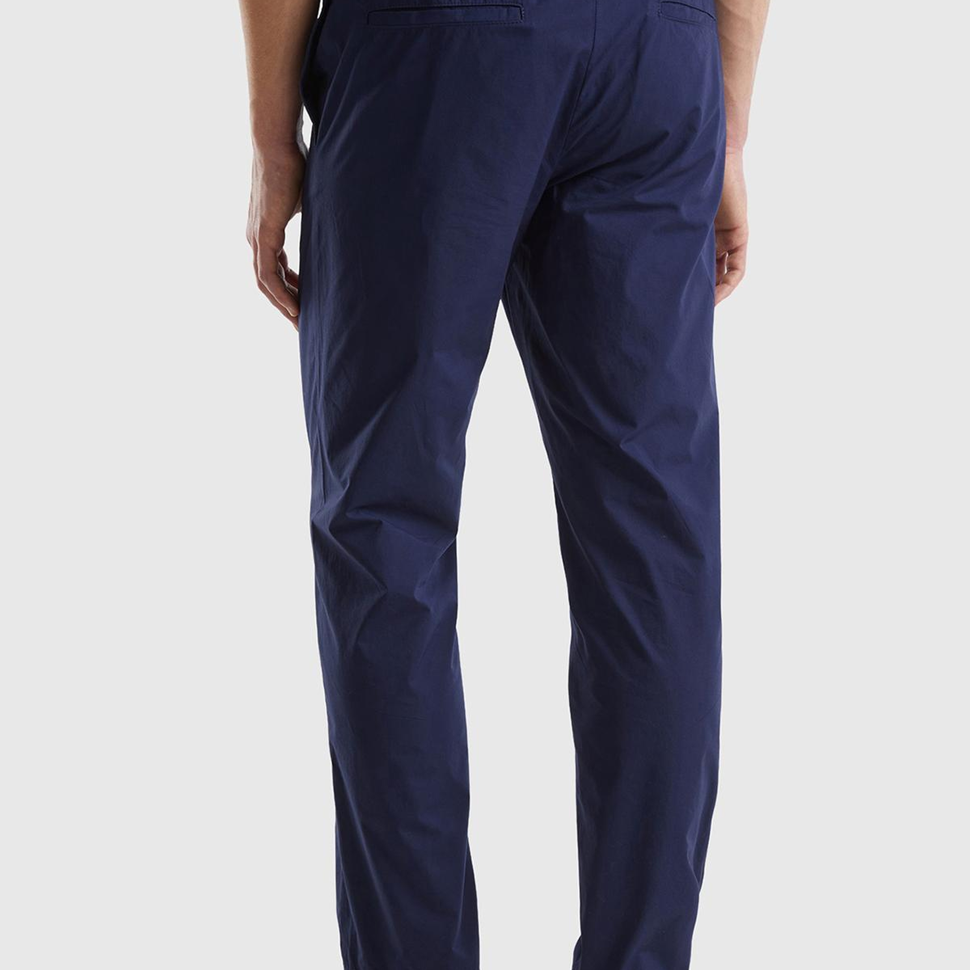 Erkek Koyu Lacivert %100 Pamuk 4 Cepli Beli Büzgülü İpli Pantolon