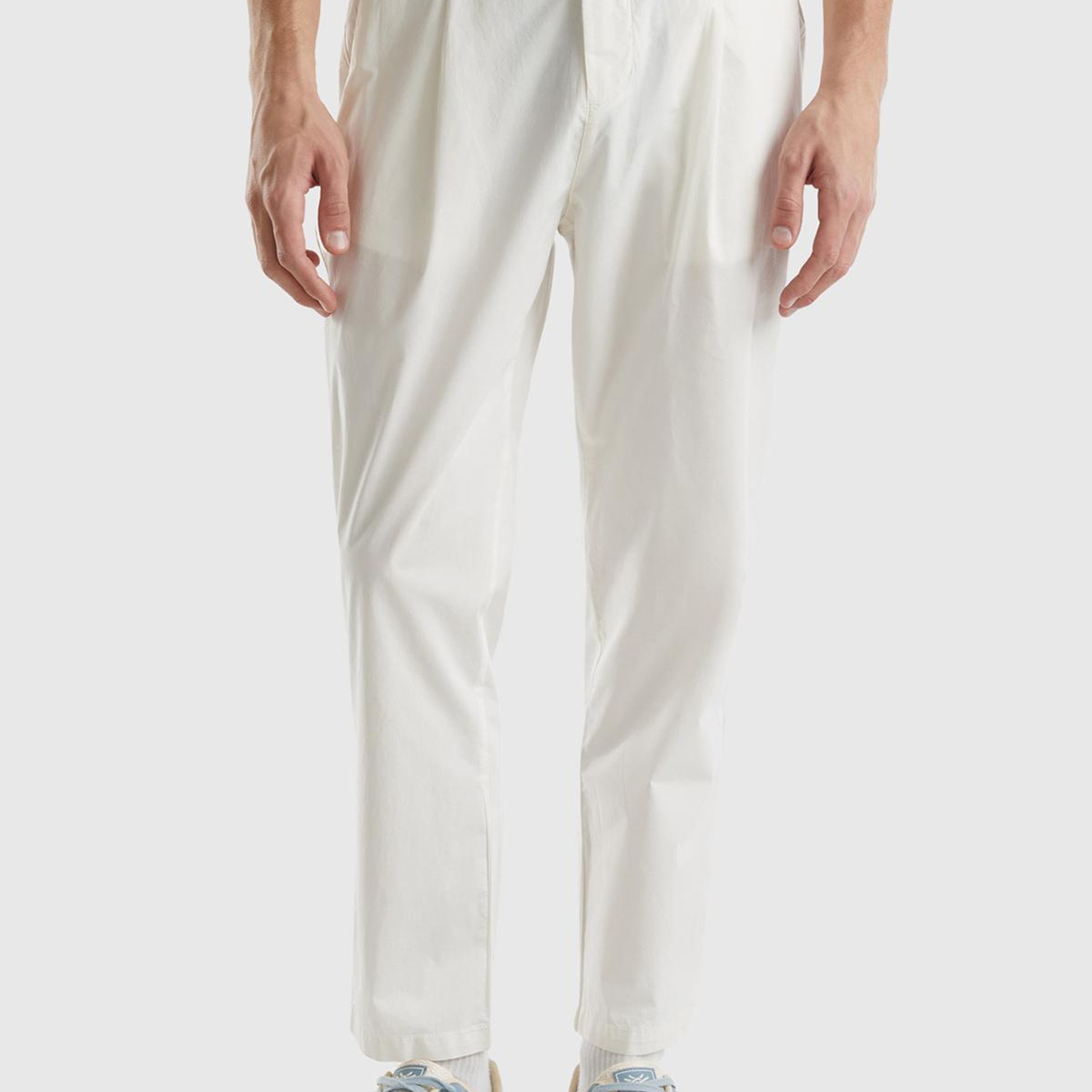 Erkek Krem Pamuk Karışımlı 4 Cepli Chino Pantolon