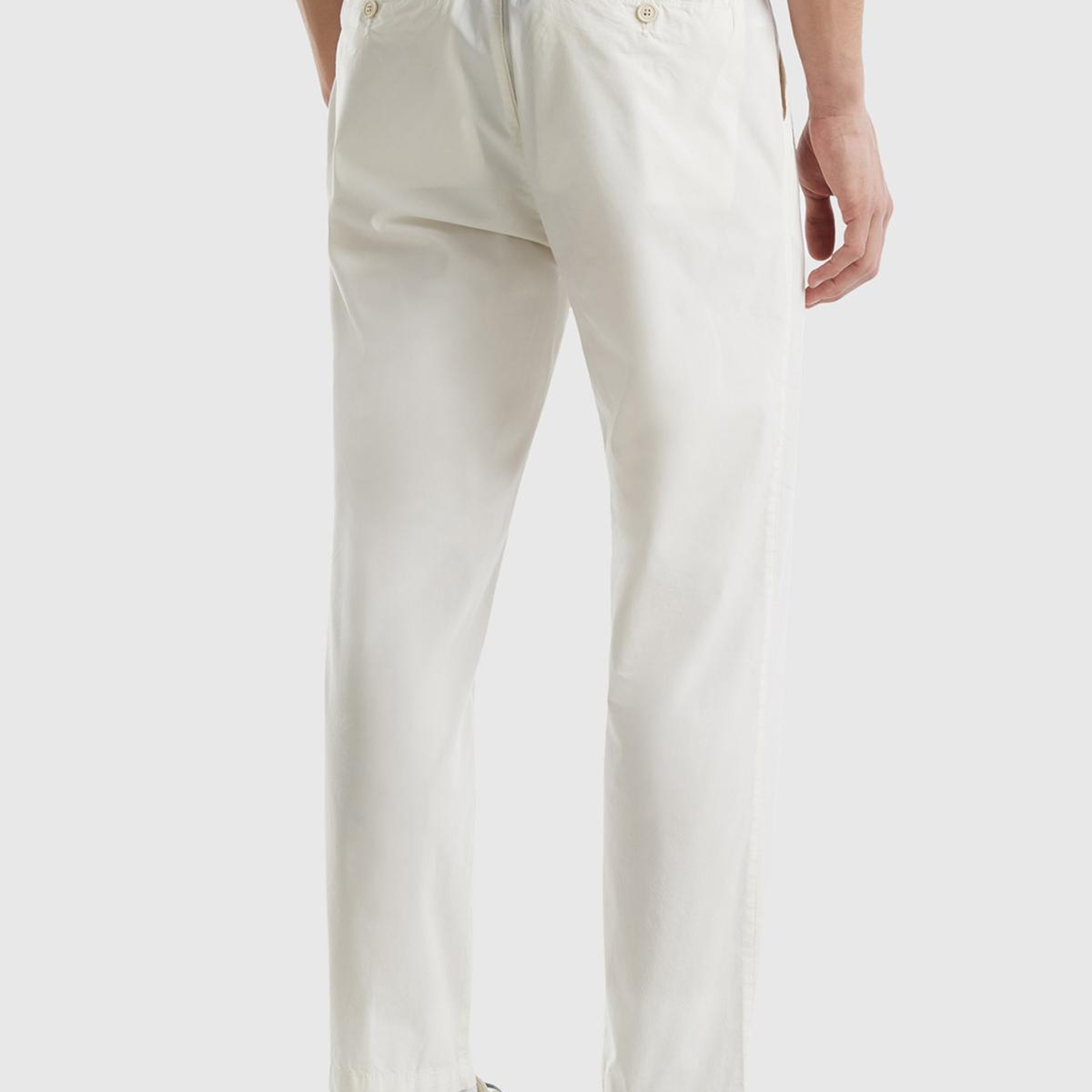 Erkek Krem Pamuk Karışımlı 4 Cepli Chino Pantolon