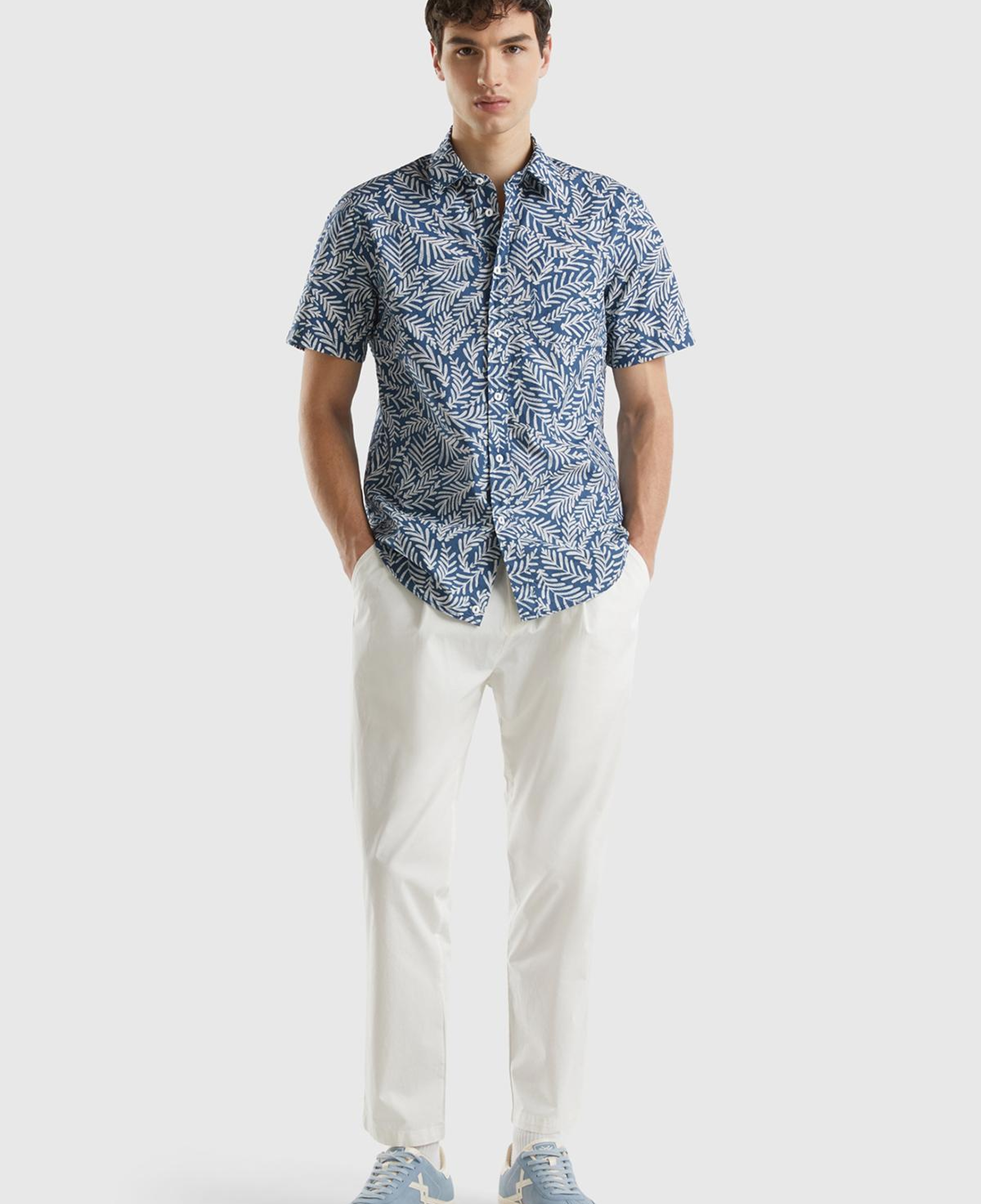 Erkek Krem Pamuk Karışımlı 4 Cepli Chino Pantolon