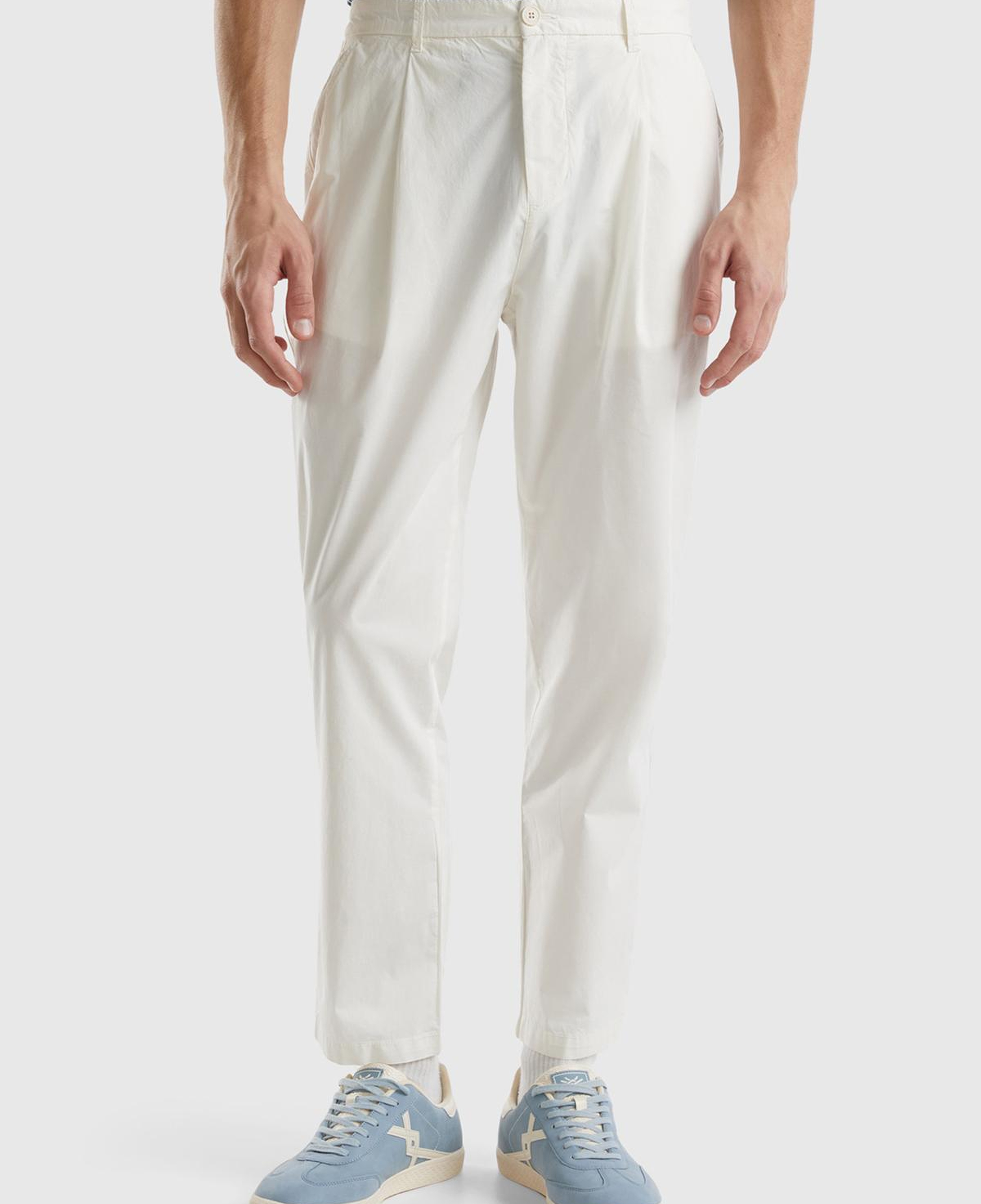 Erkek Krem Pamuk Karışımlı 4 Cepli Chino Pantolon