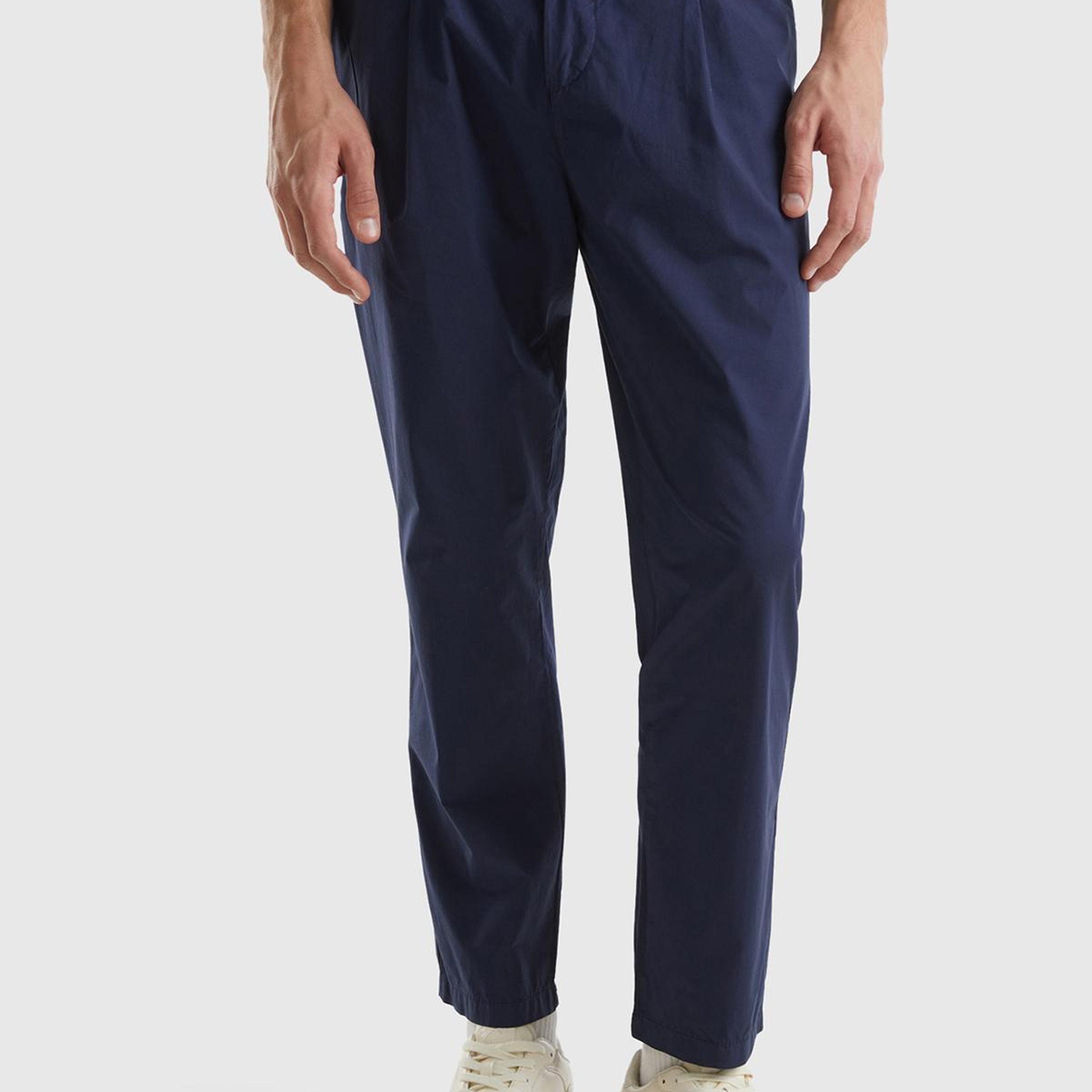 Erkek Lacivert Pamuk Karışımlı 4 Cepli Chino Pantolon