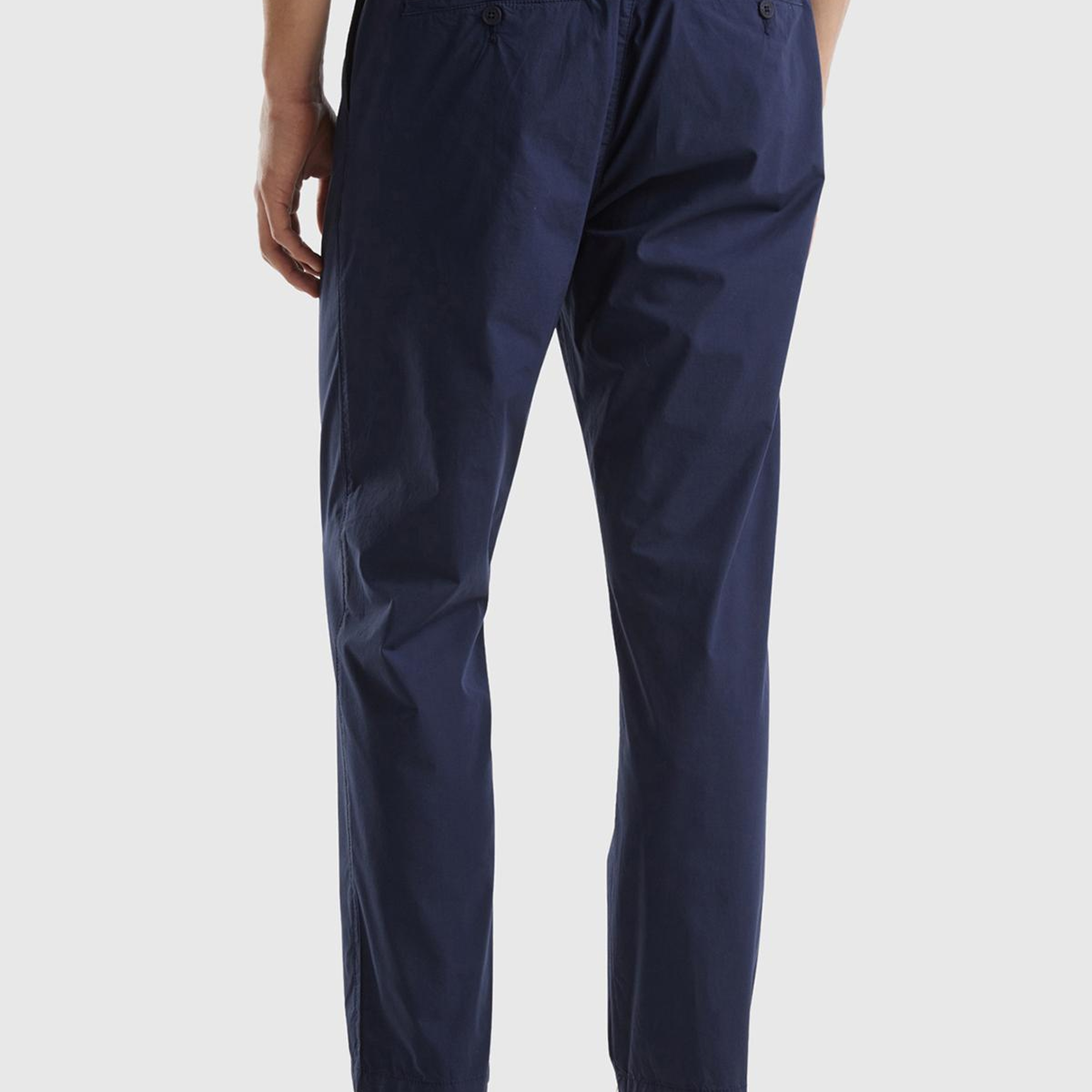 Erkek Lacivert Pamuk Karışımlı 4 Cepli Chino Pantolon