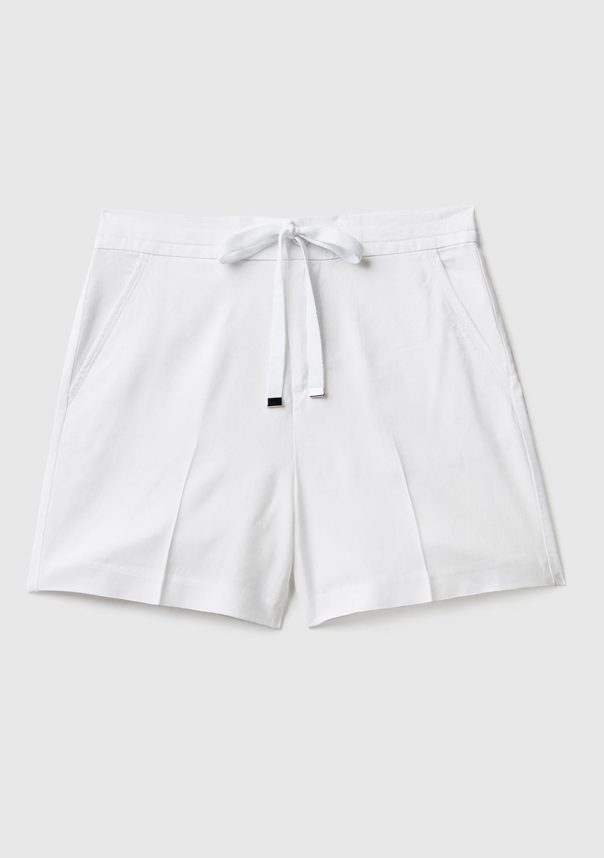 Kadın Beyaz %100 Liyosel Beli İpli Şort