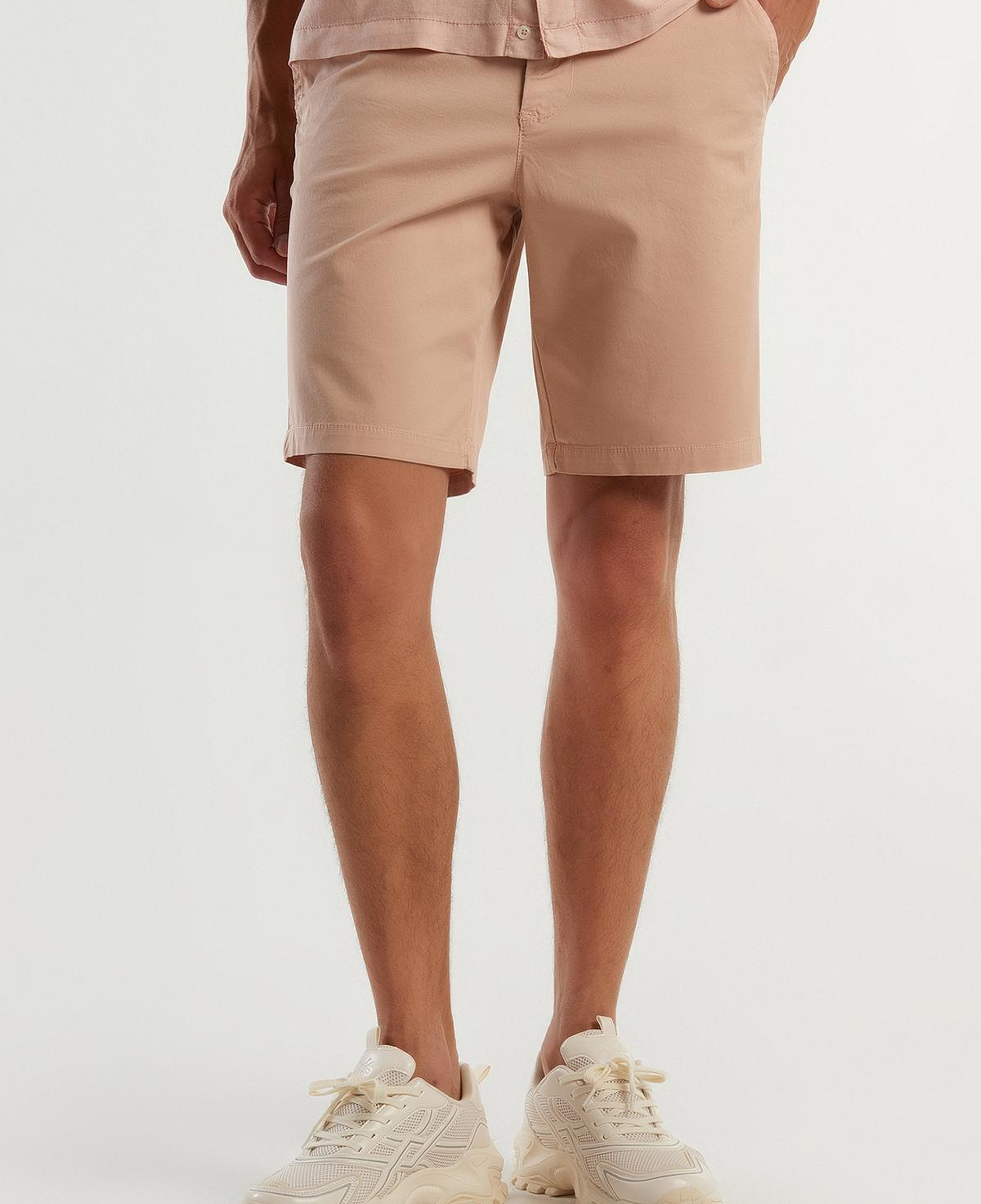 Erkek Pudra Chino Bermuda