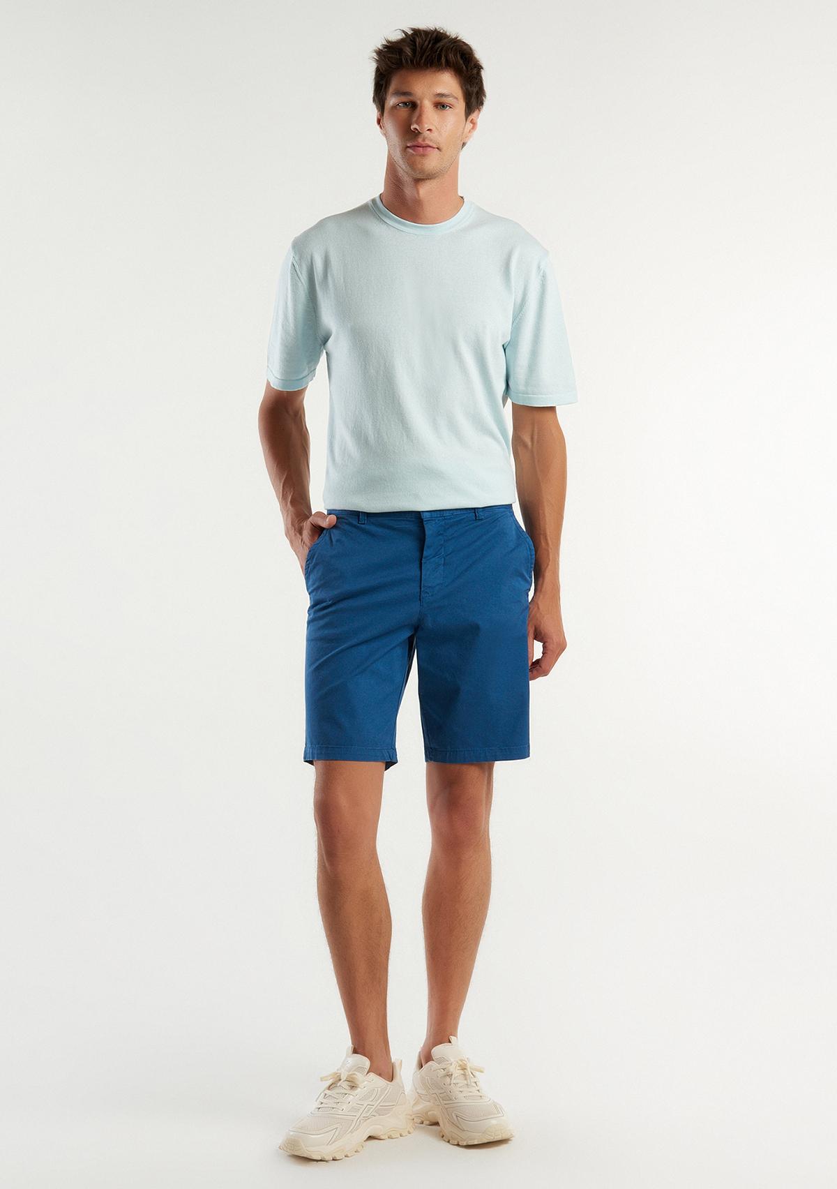 Erkek Gece Mavisi Chino Bermuda