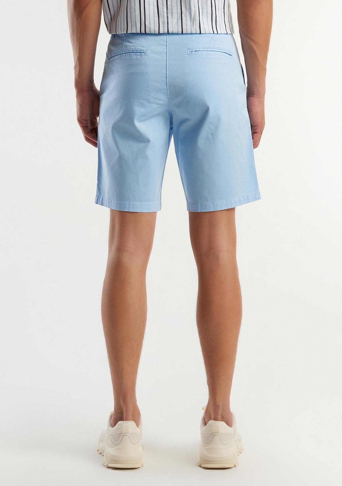 Erkek Açık Mavi Chino Bermuda