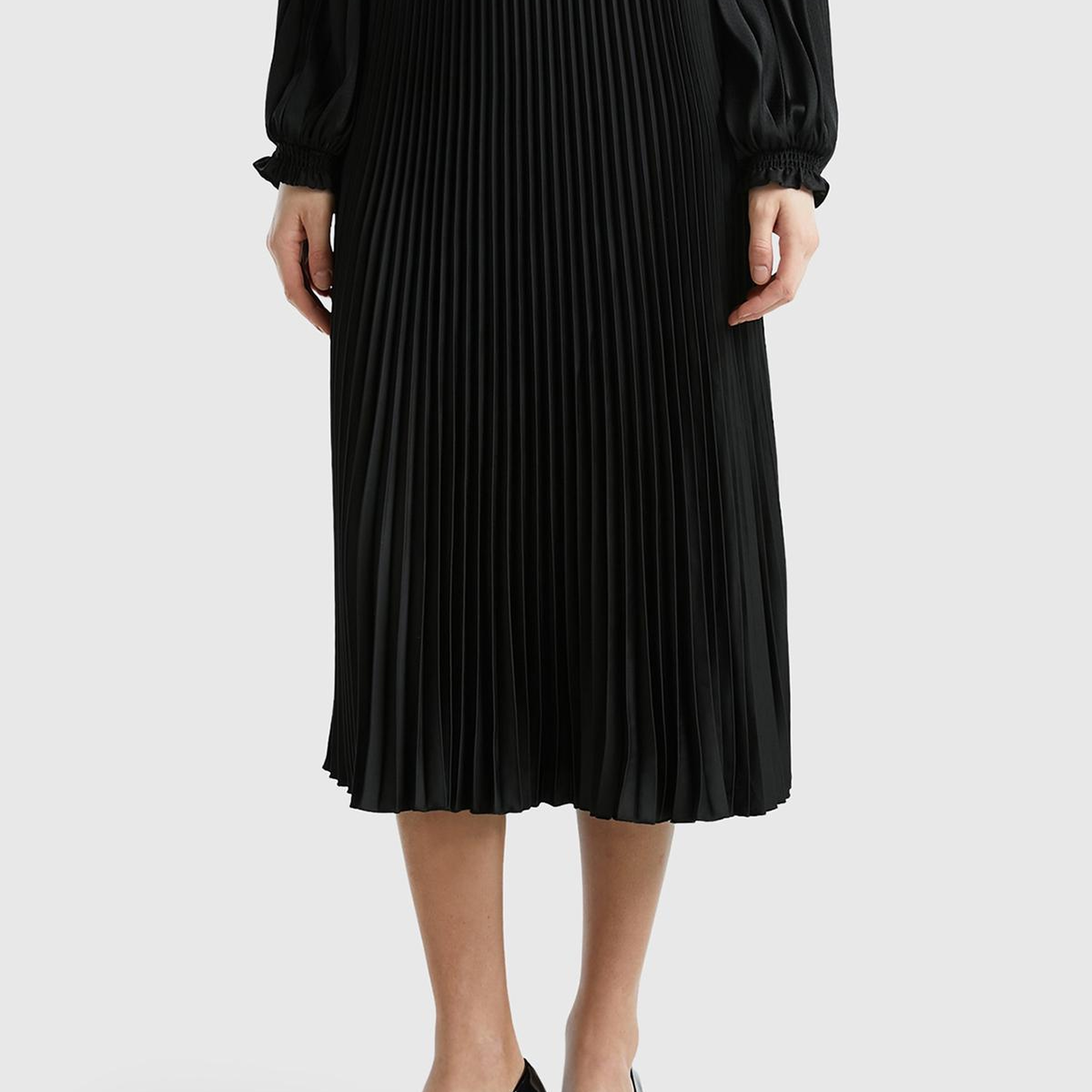 Kadın Siyah Rahat Kesim Uzun Etek