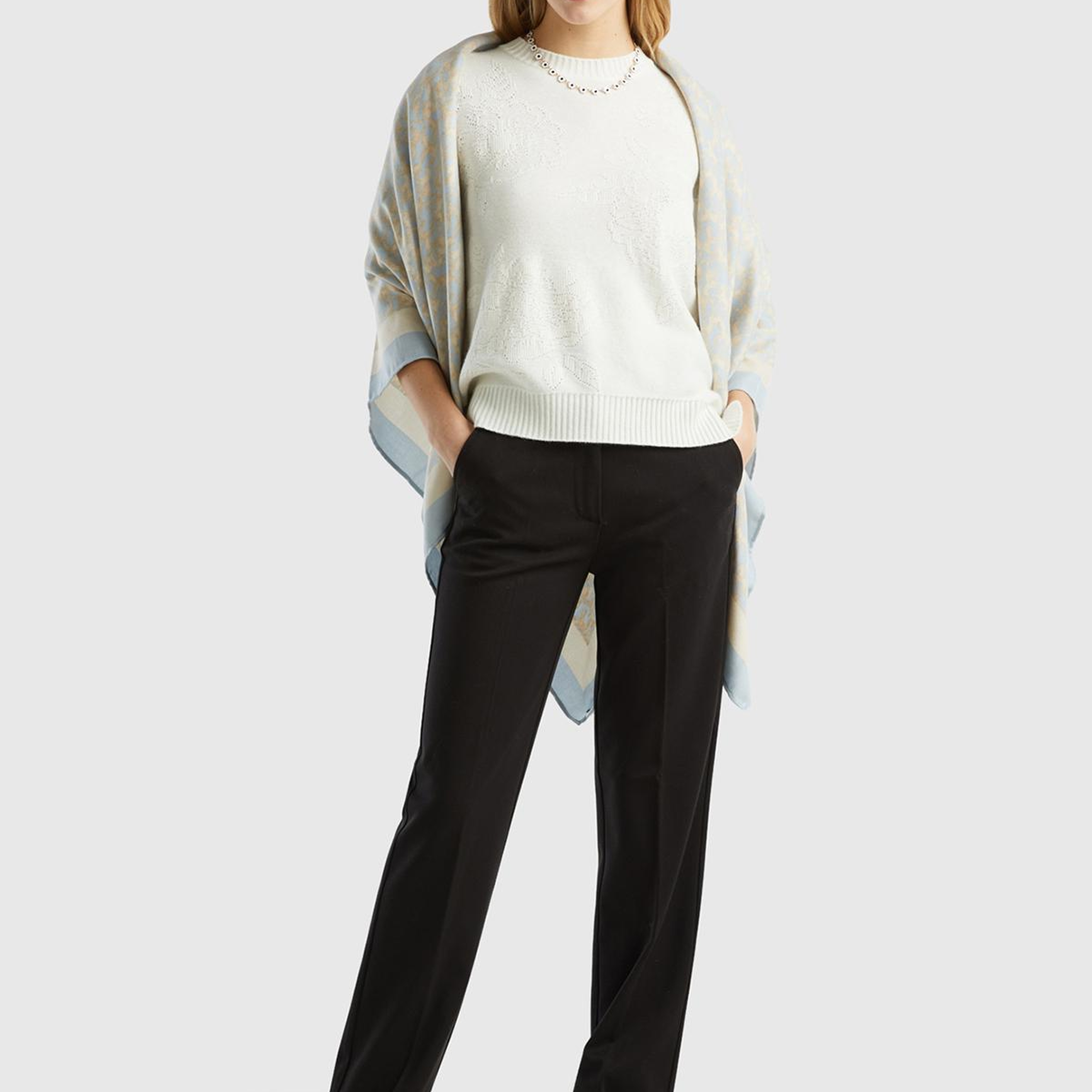 Kadın Siyah Viskoz Karışımlı Beli Kalın Bantlı Cepli Pantolon