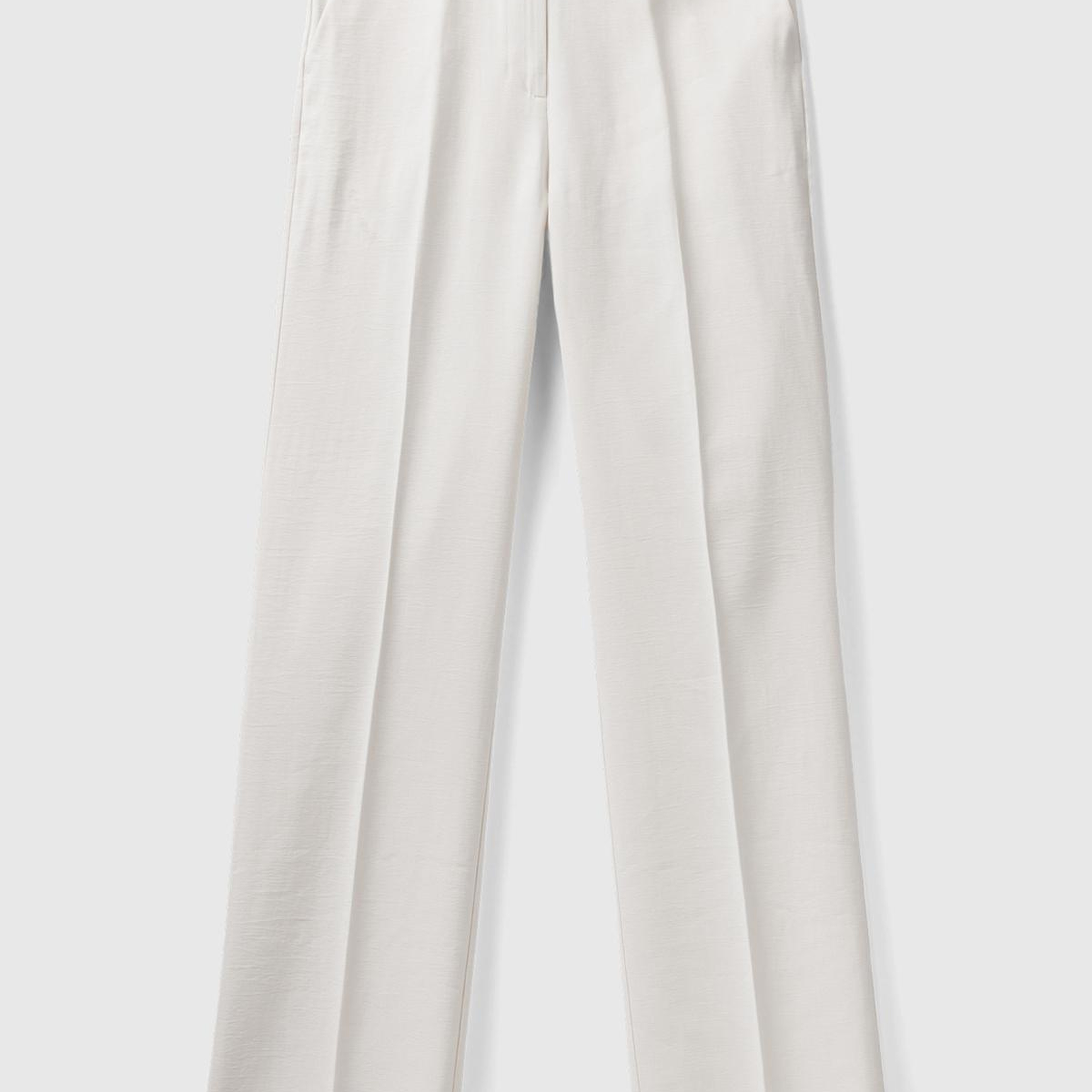 Kadın Krem Viskoz Karışımlı Bol Paça Pantolon