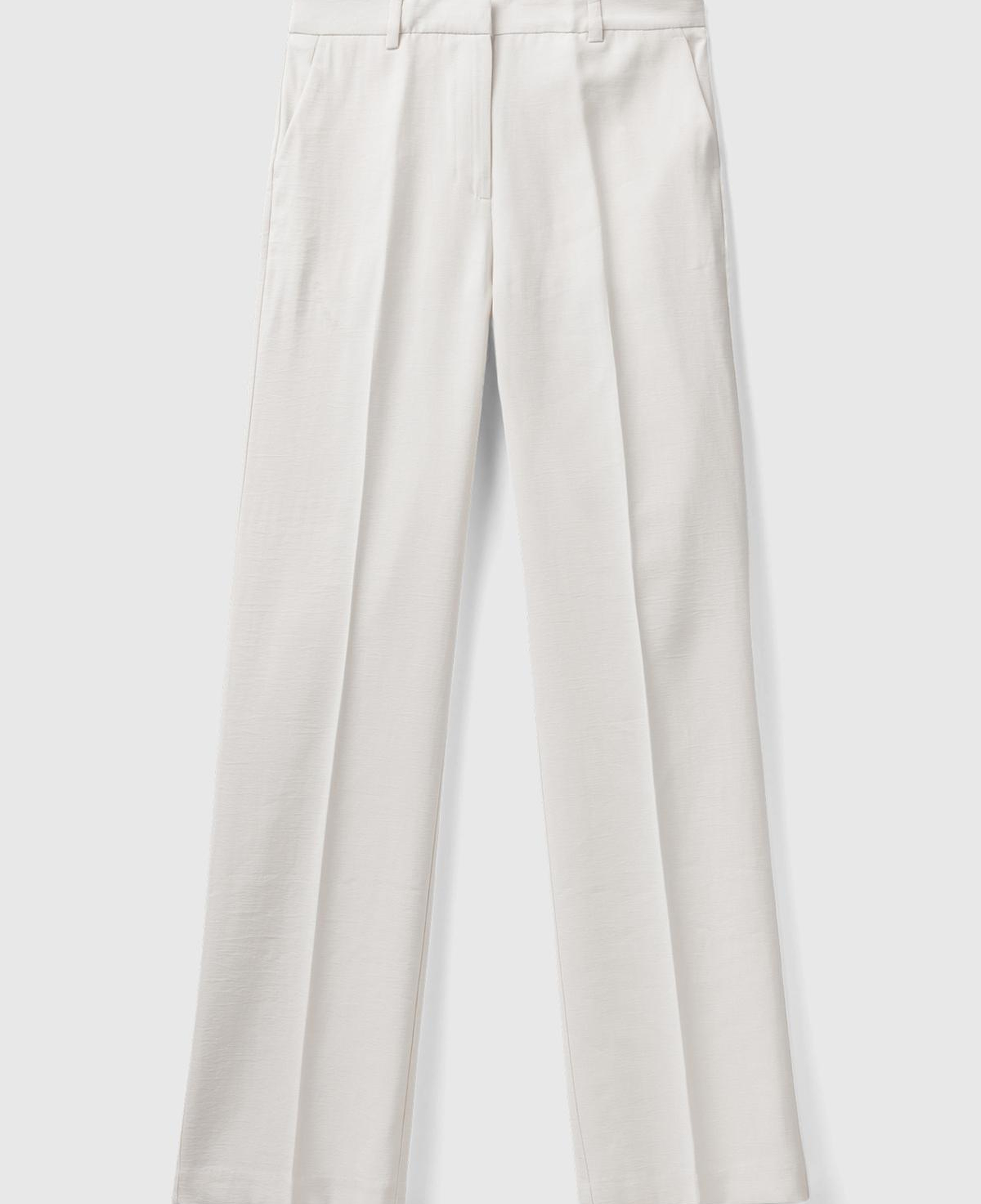 Kadın Krem Viskoz Karışımlı Bol Paça Pantolon