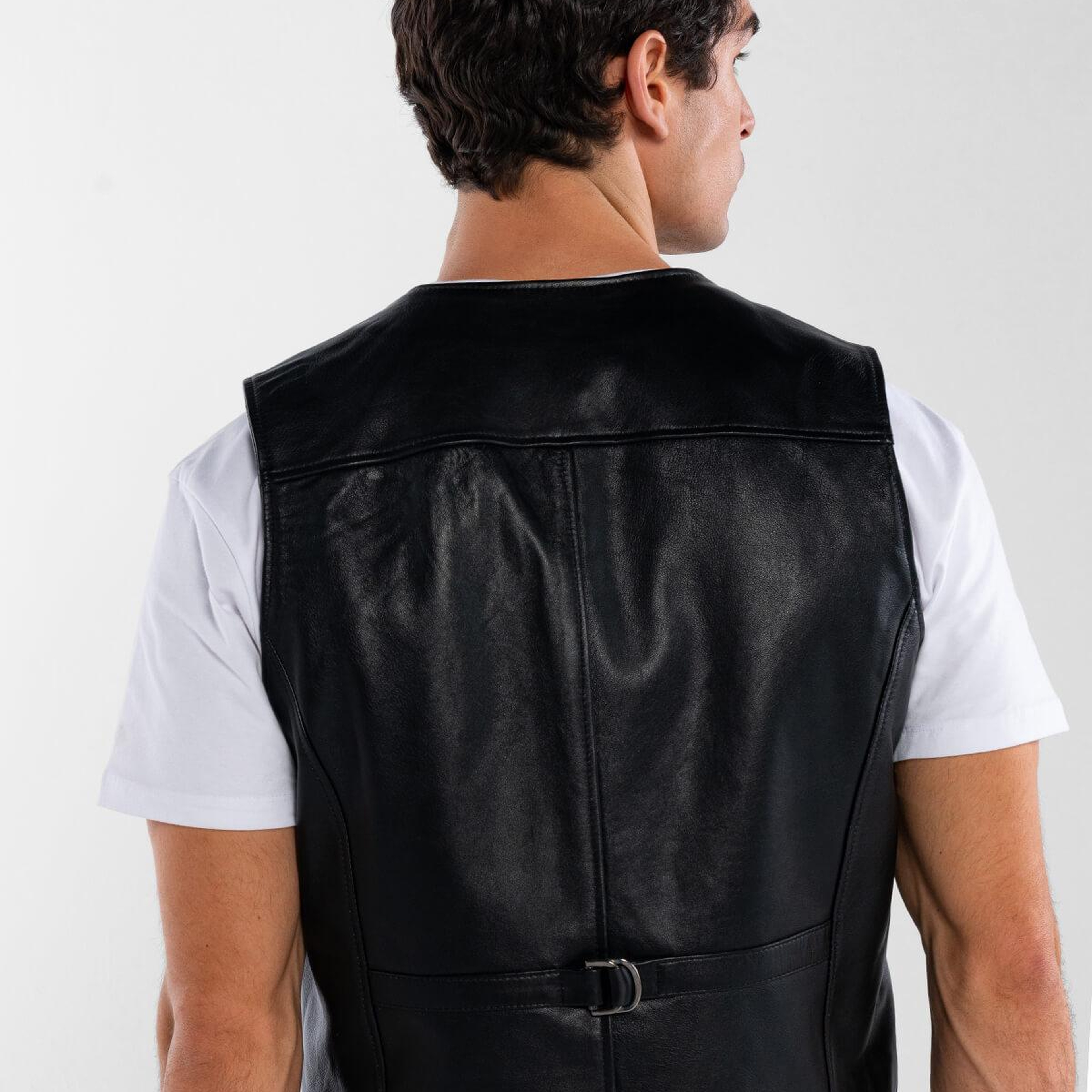 Tamer Tanca Erkek Hakiki Deri Siyah Yelek