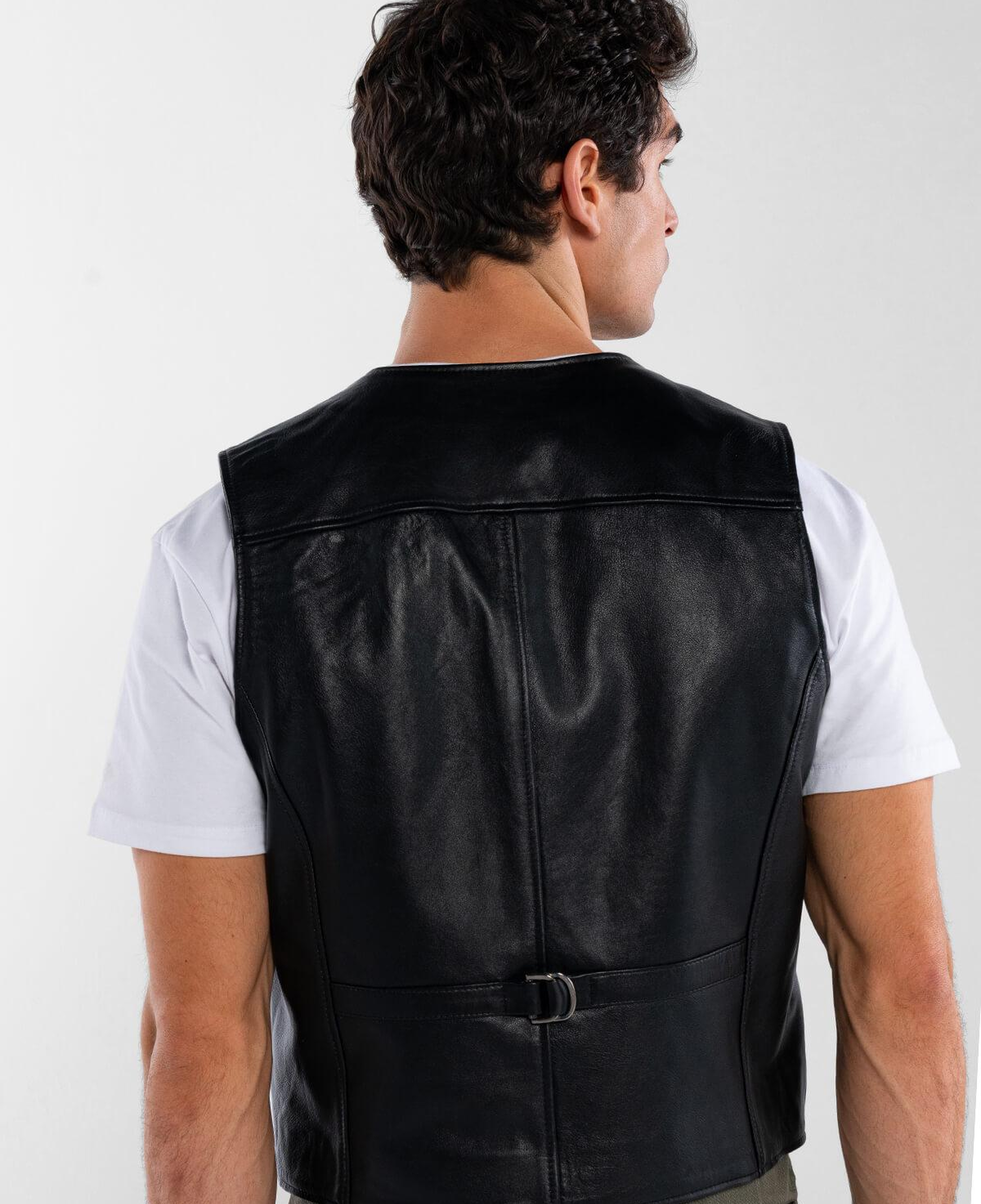 Tamer Tanca Erkek Hakiki Deri Siyah Yelek