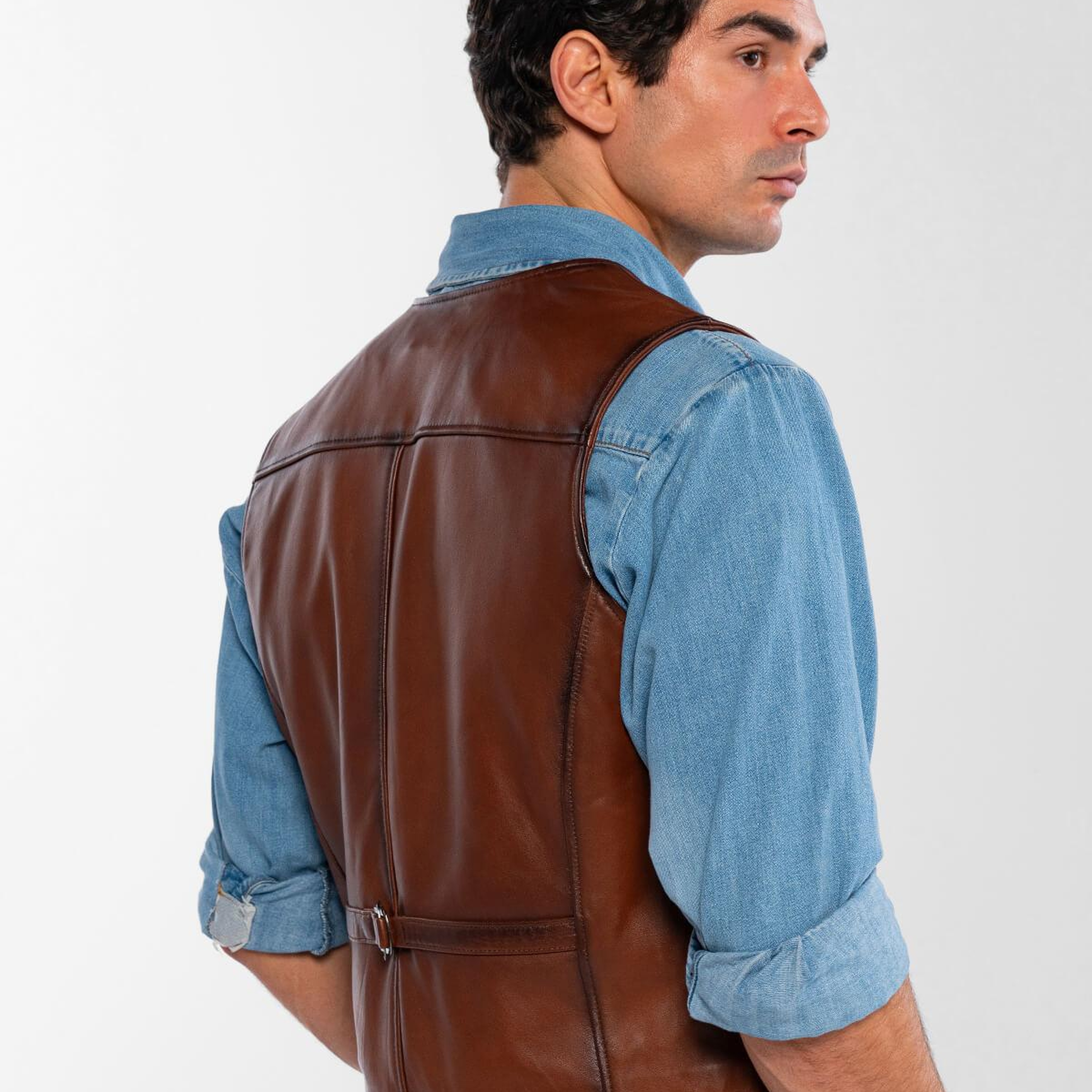 Tamer Tanca Erkek Hakiki Deri Taba Yelek