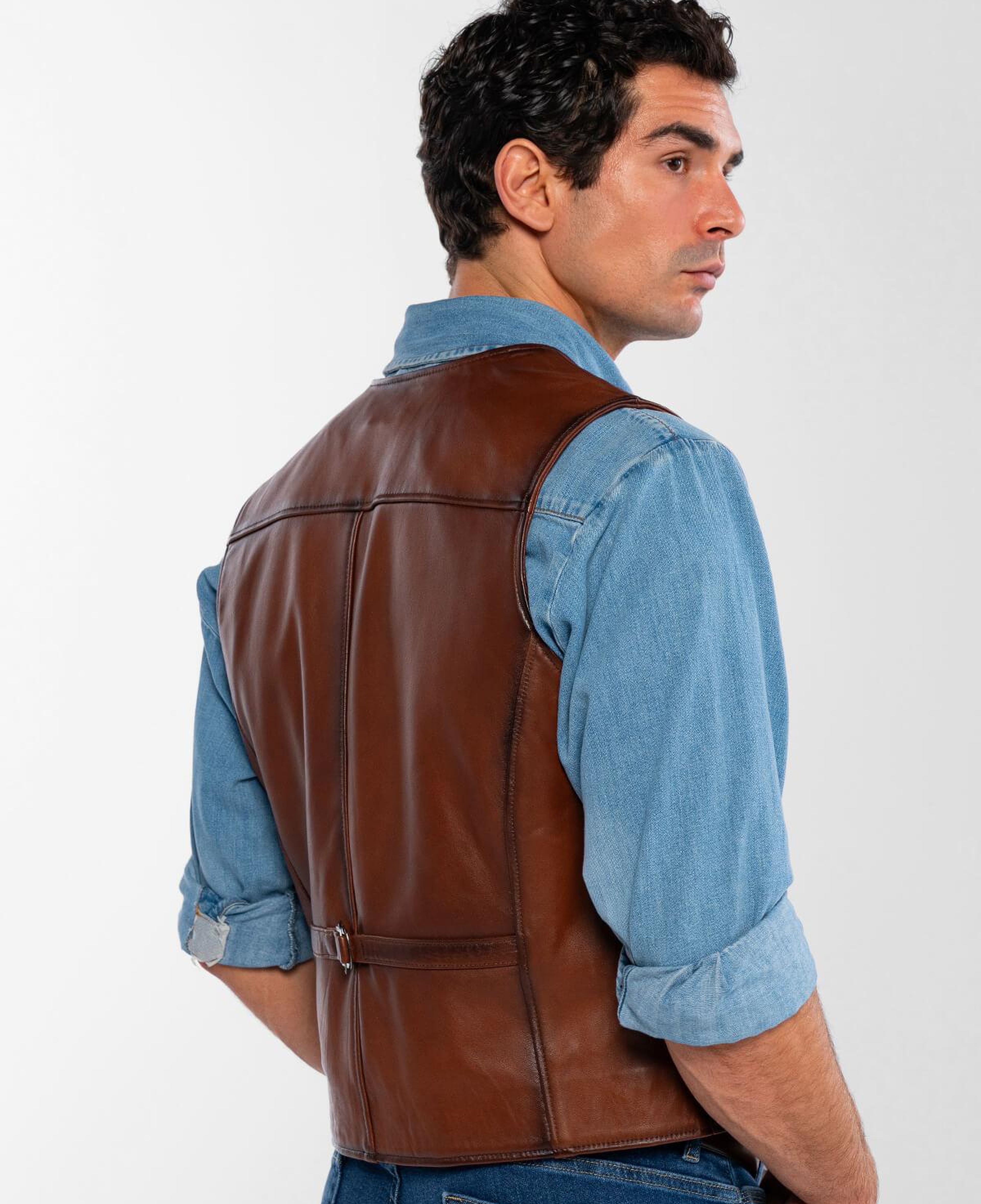 Tamer Tanca Erkek Hakiki Deri Taba Yelek