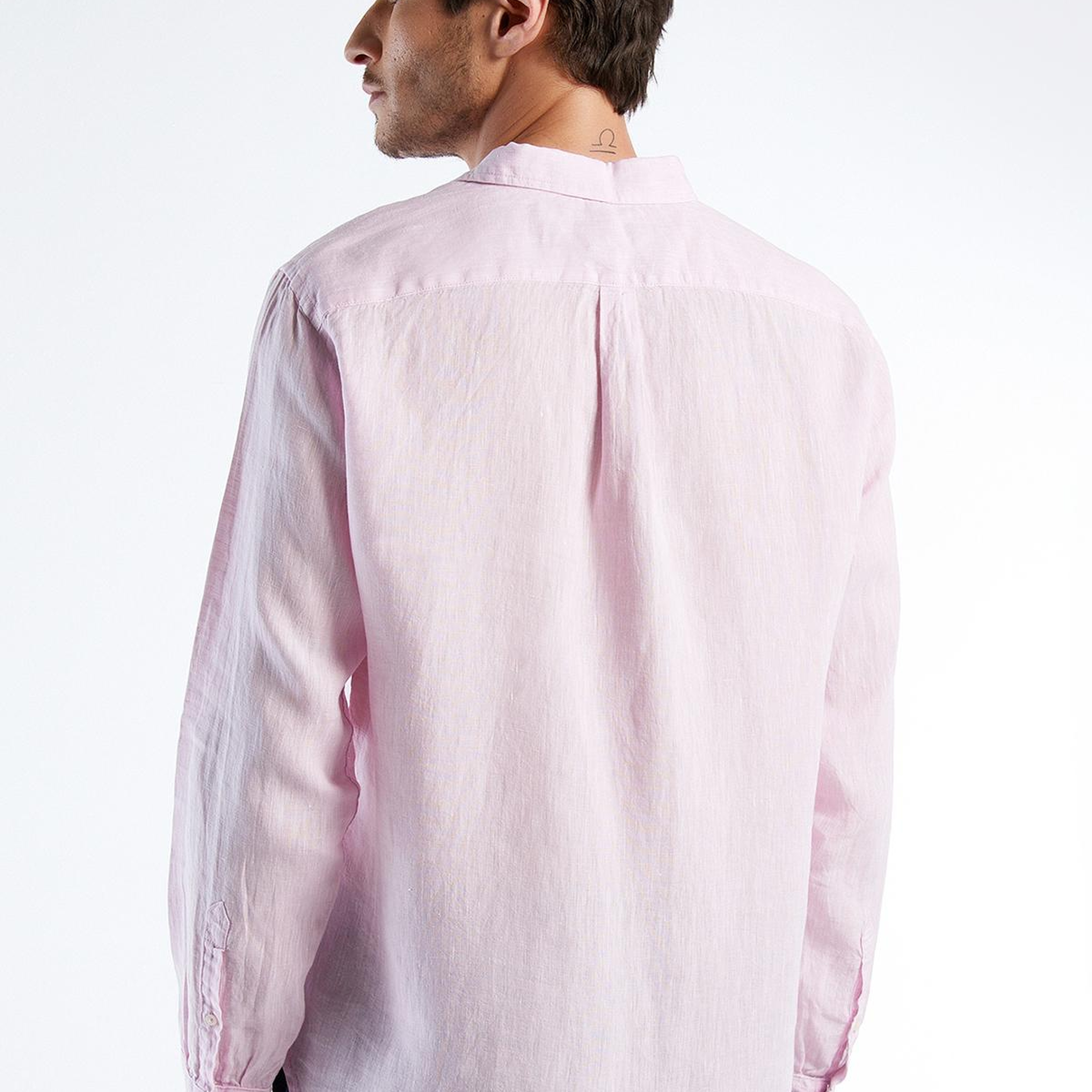 Erkek Pembe %100 Keten Gömlek