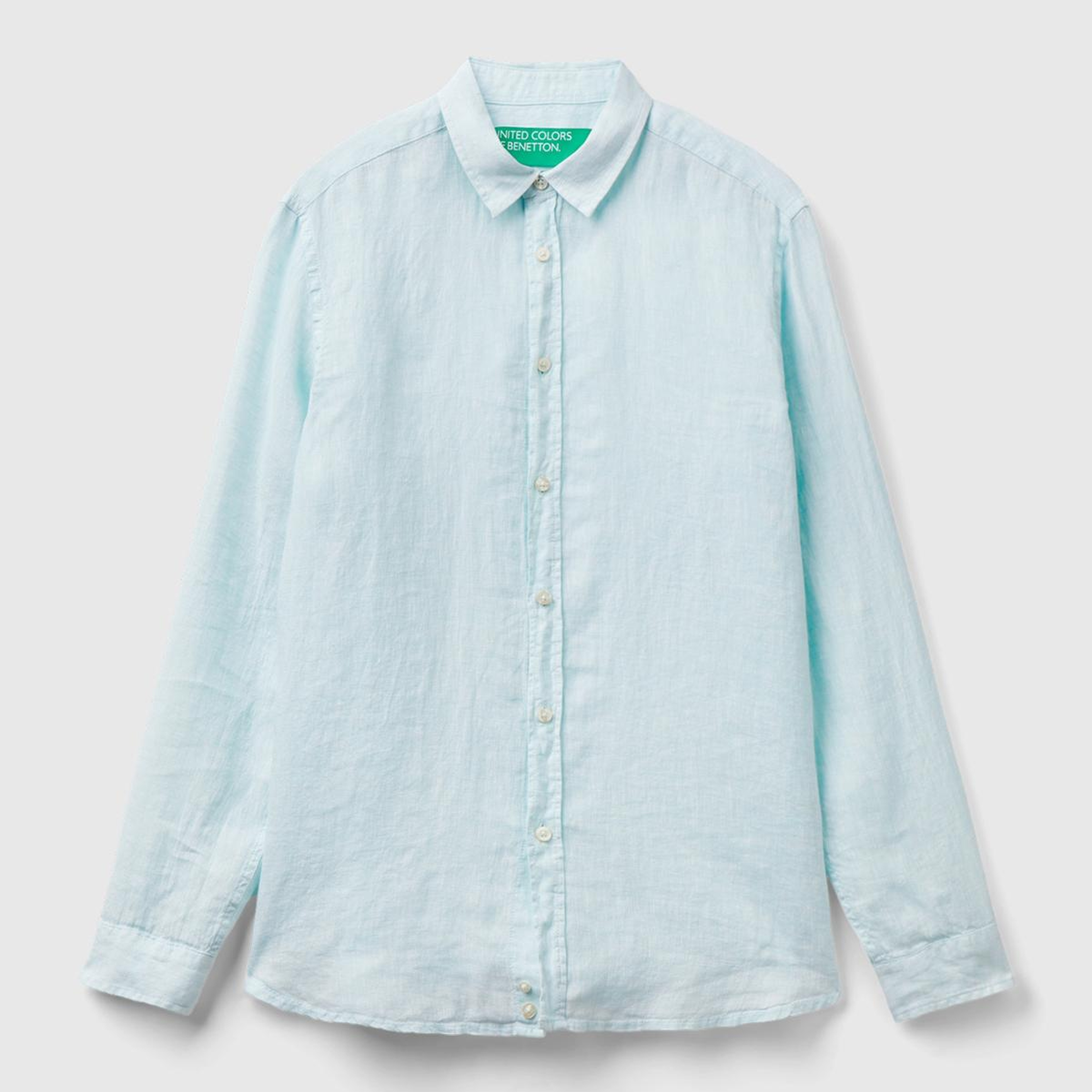 Erkek Açık Yeşil %100 Keten Gömlek