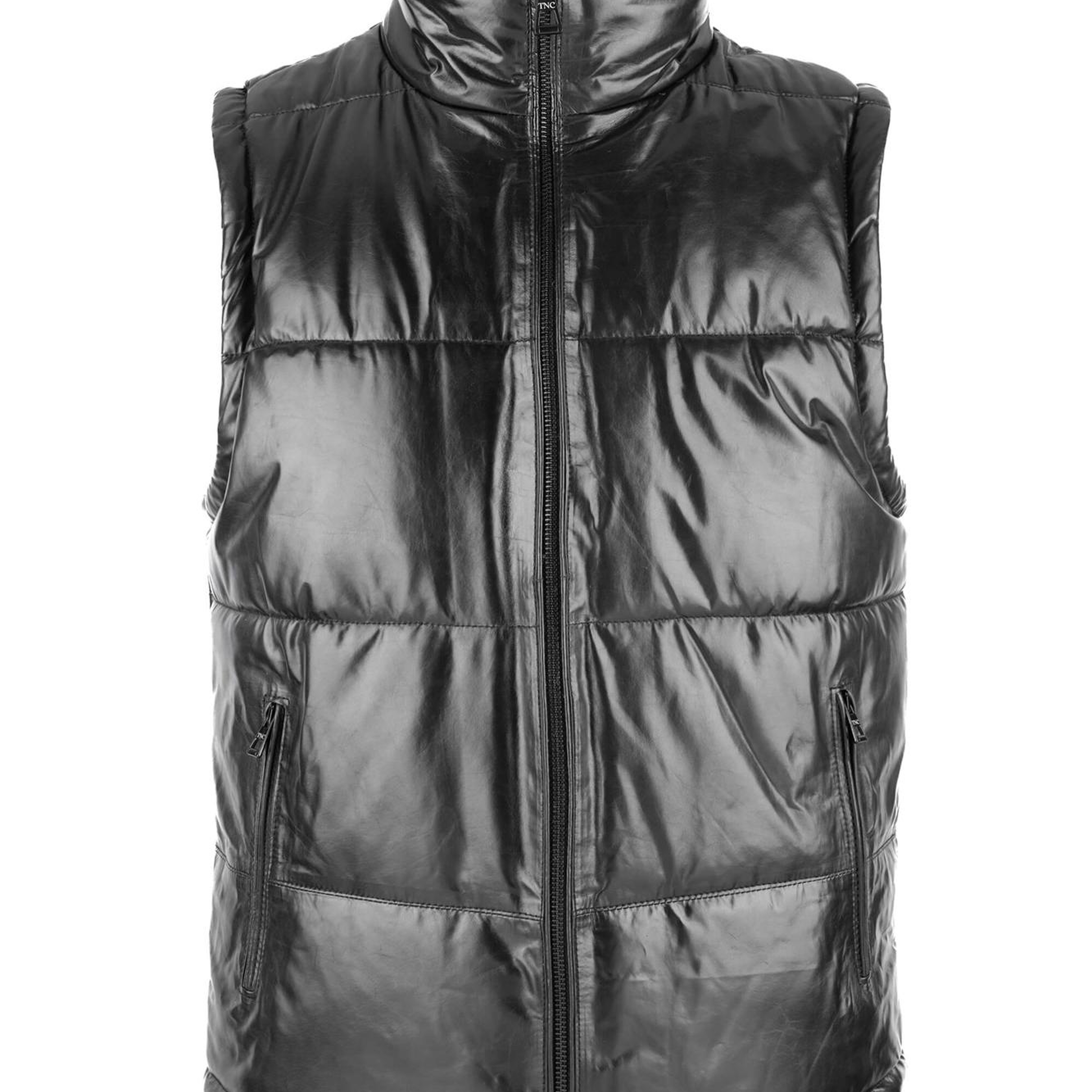 Tamer Tanca Erkek Hakiki Deri Siyah Yelek Deri Mont