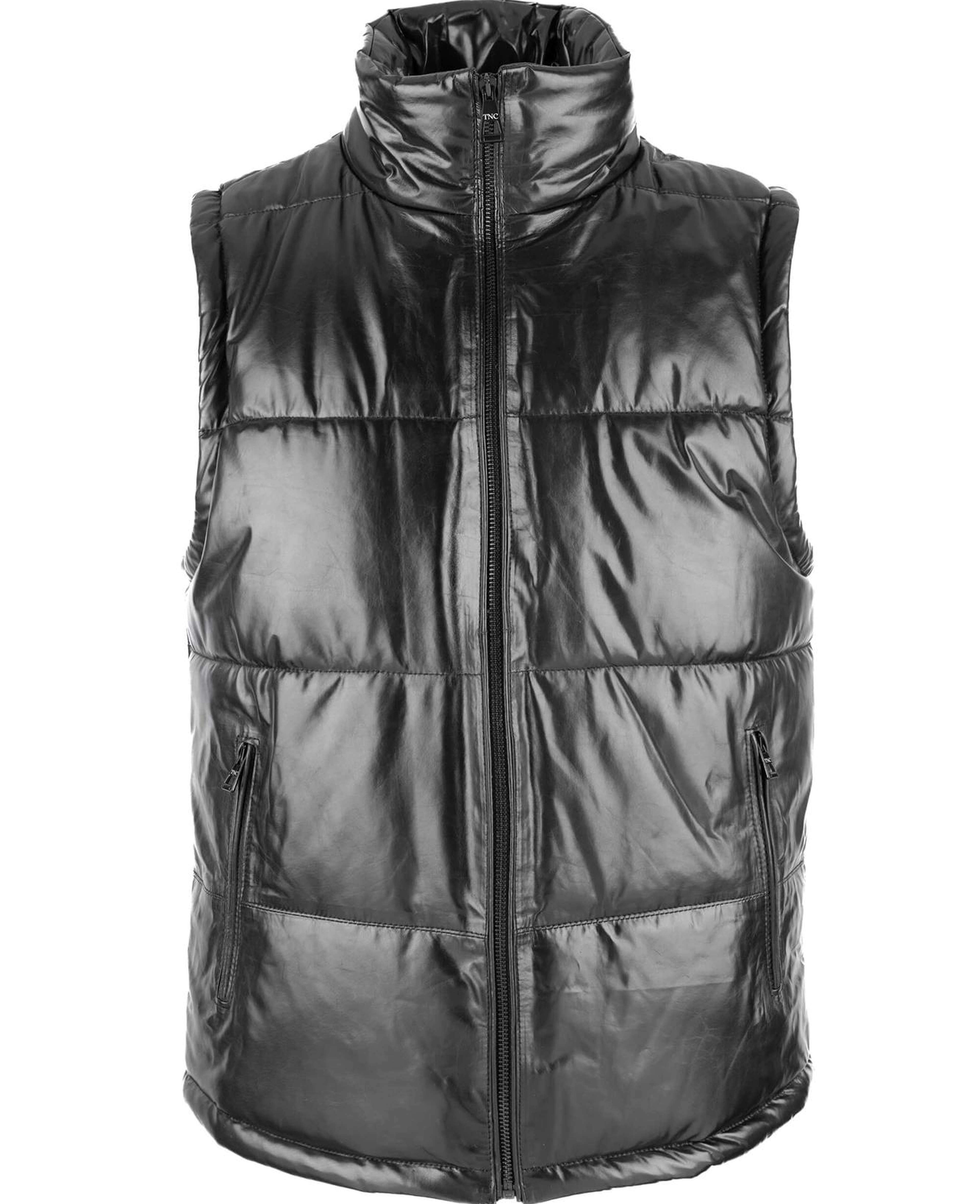 Tamer Tanca Erkek Hakiki Deri Siyah Yelek Deri Mont