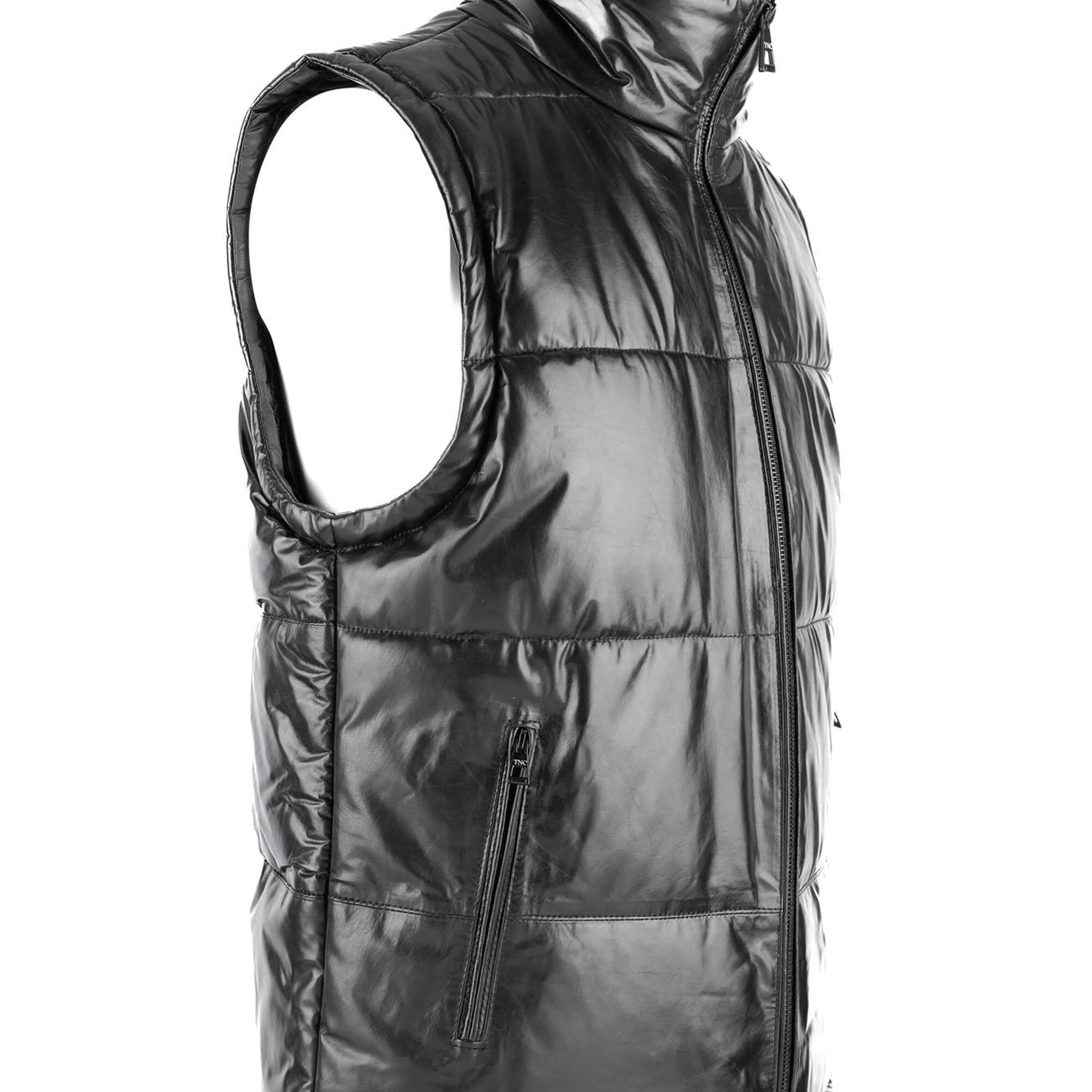 Tamer Tanca Erkek Hakiki Deri Siyah Yelek Deri Mont