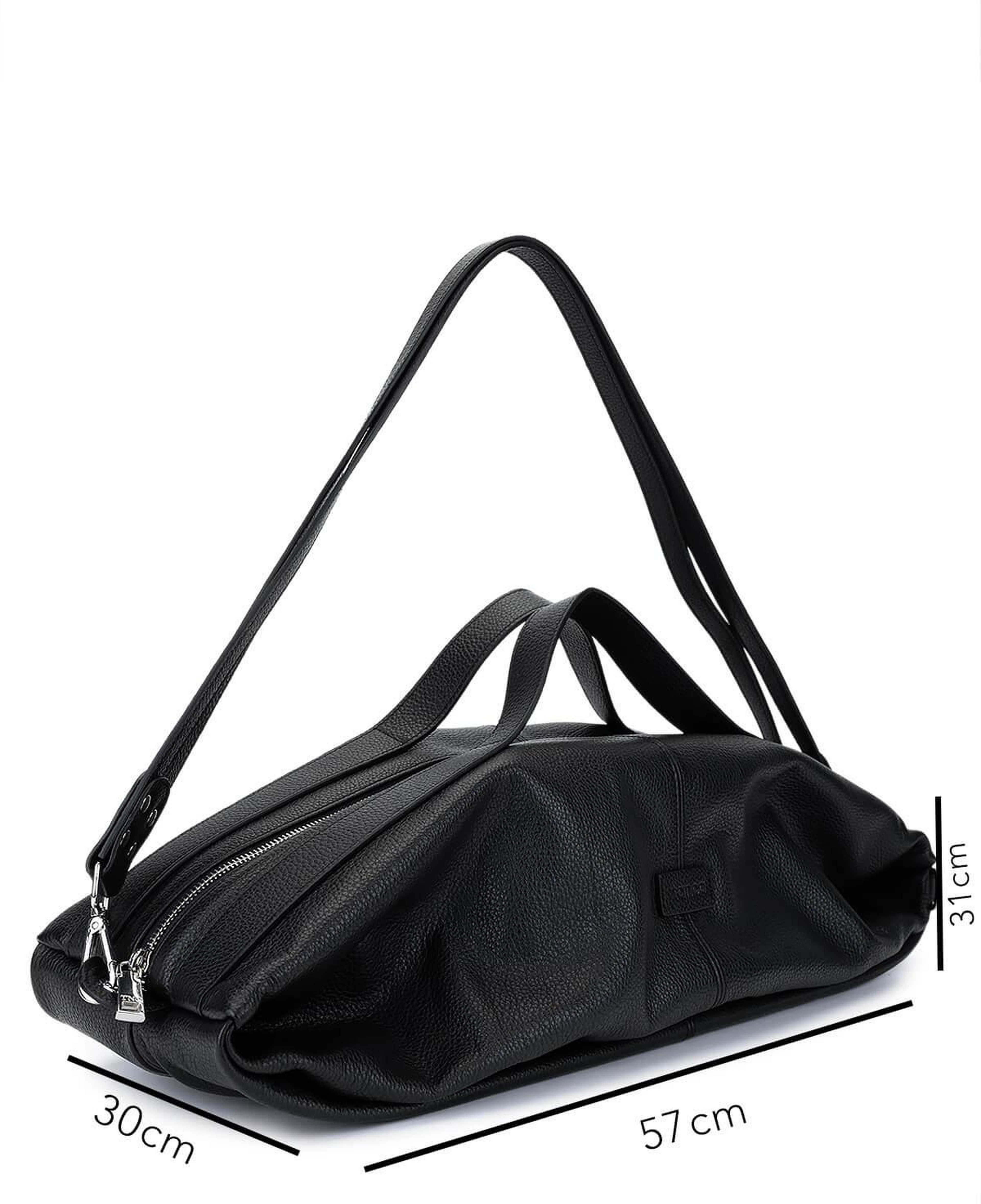 Tamer Tanca Unisex Hakiki Deri Siyah Floter Sırt Çantası