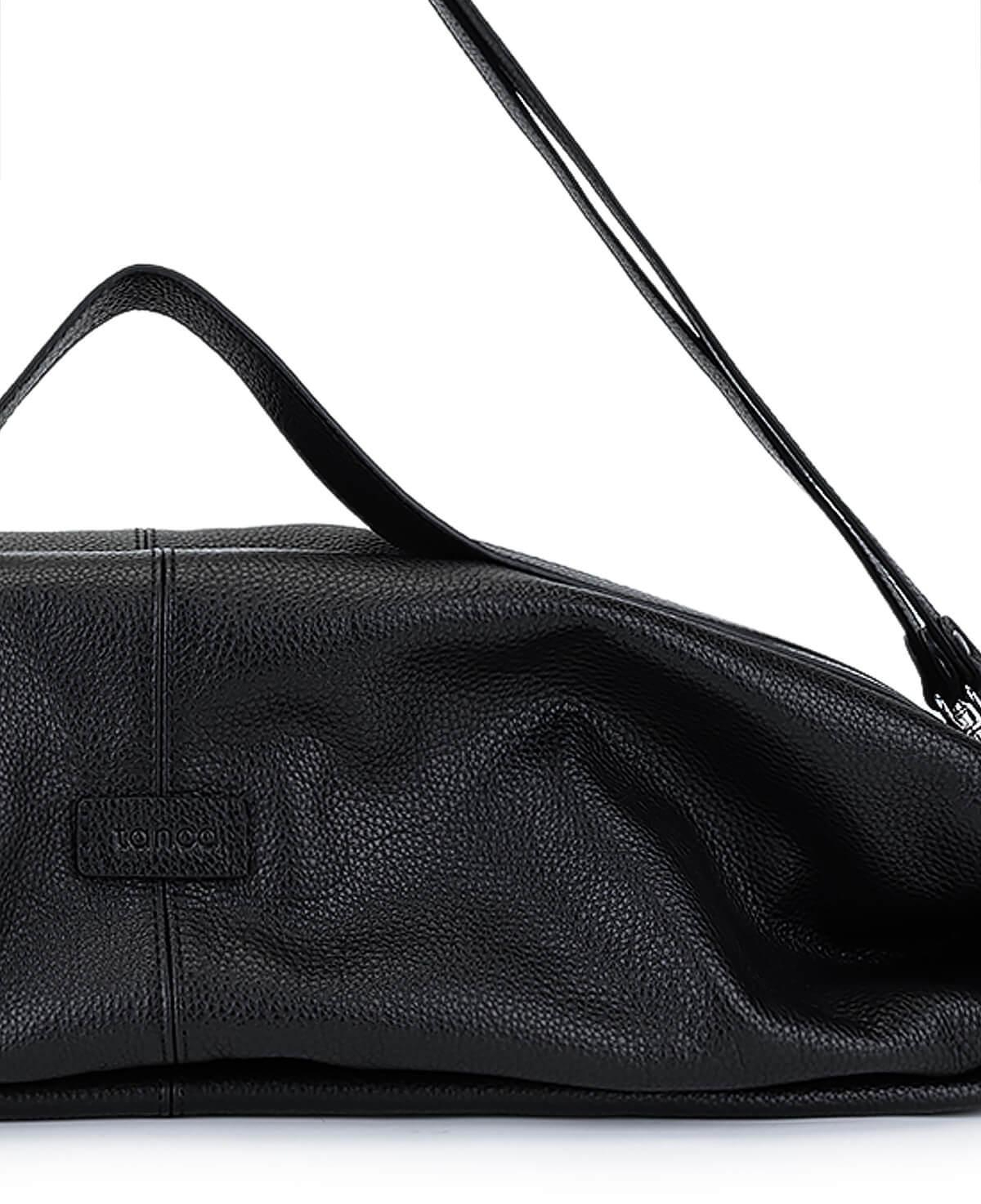 Tamer Tanca Unisex Hakiki Deri Siyah Floter Sırt Çantası